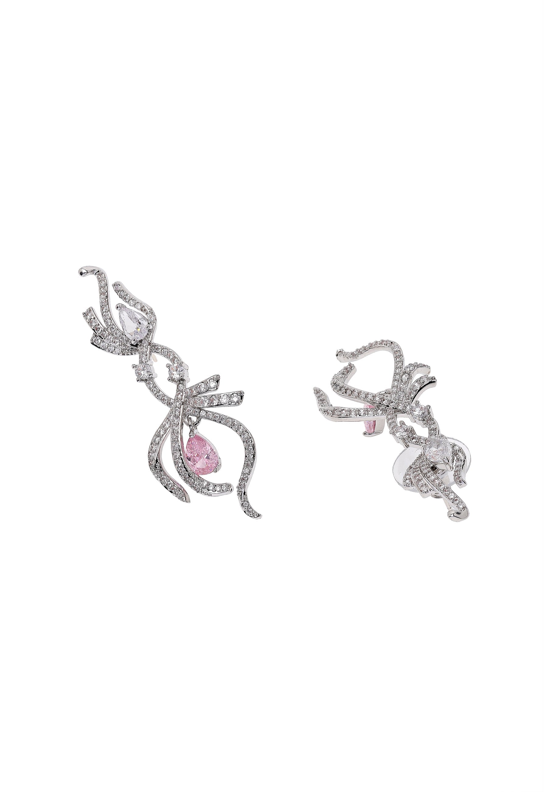 Boucles d'oreilles Infinity roses en forme de poire