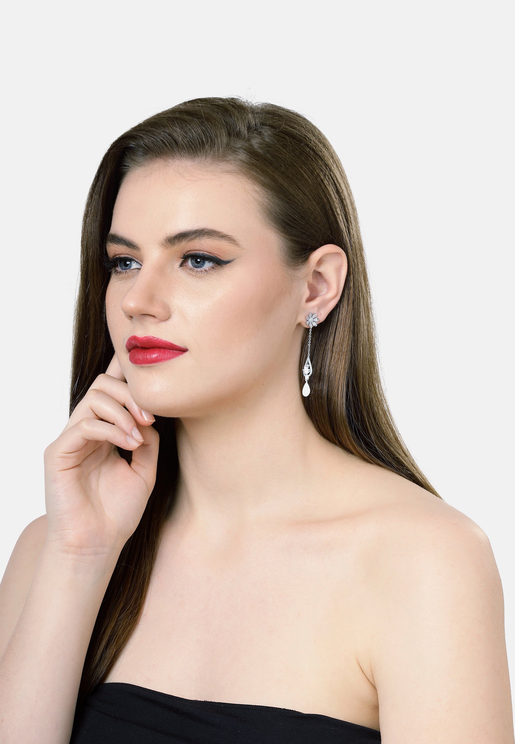 Classy Floral Drop Earrings