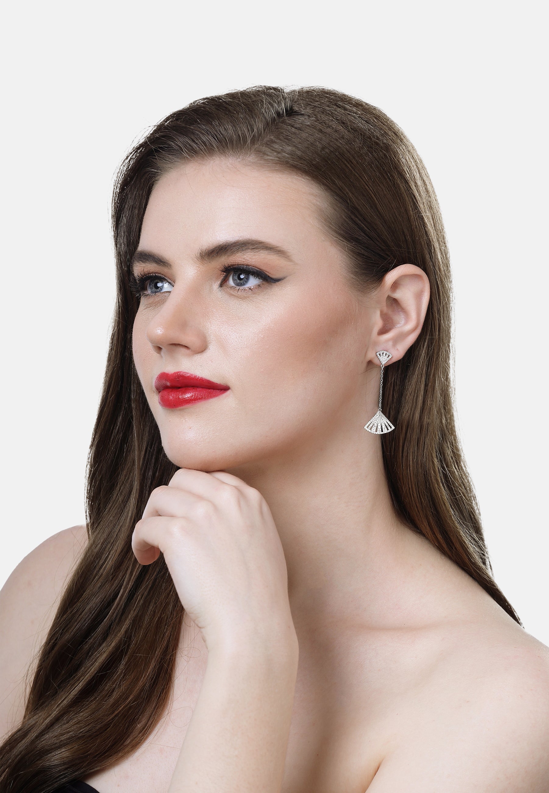 Boucles d'oreilles longues argentées style bord de mer