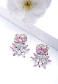 Dainty Light Pink Floral Stud Earrings
