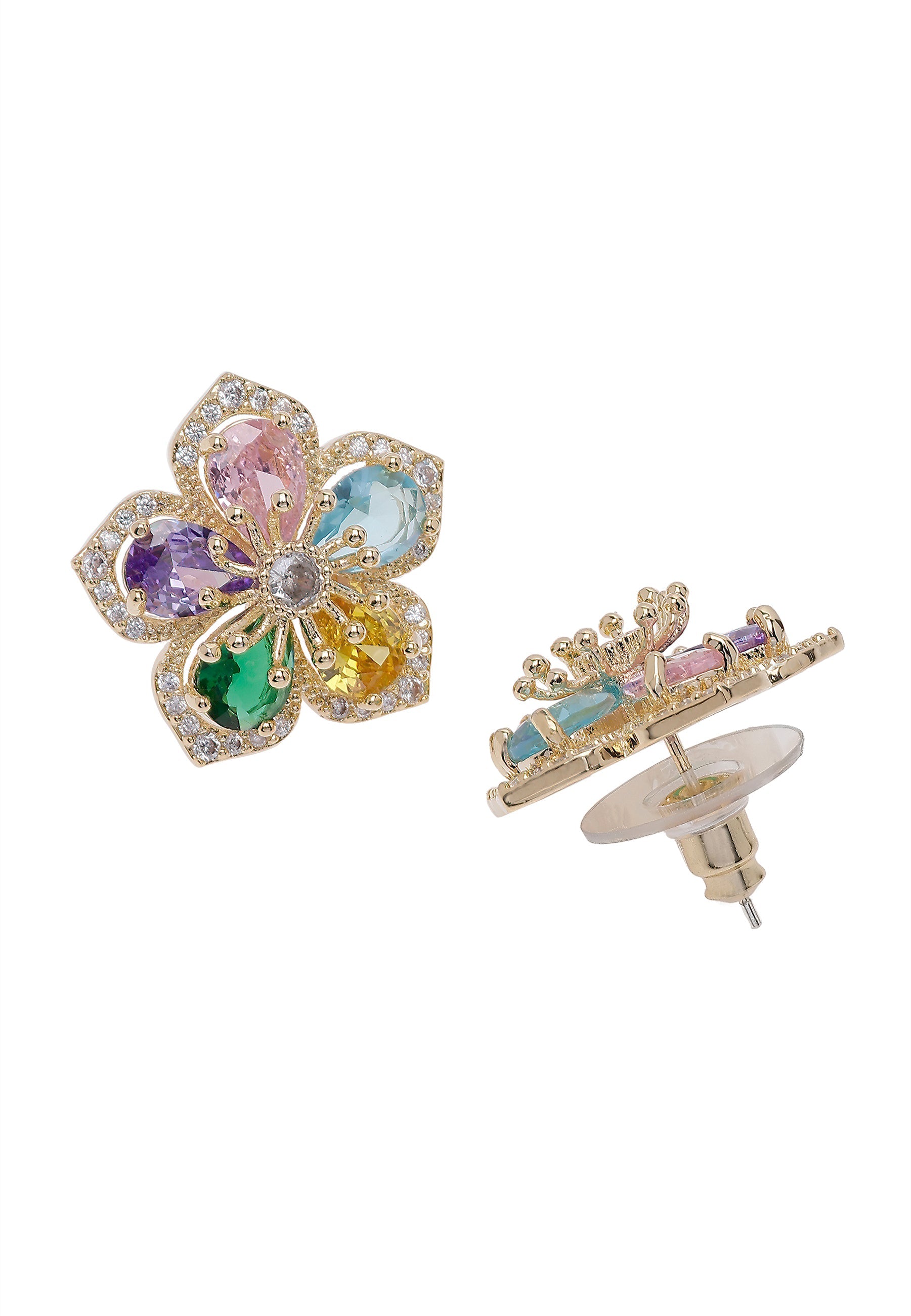 Multicolored Blooming Stud Earrings