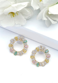 Boucles d'oreilles créoles multicolores