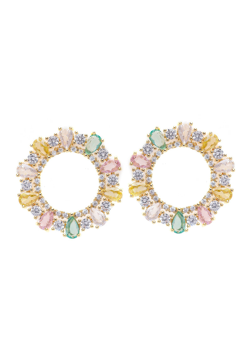 Boucles d'oreilles créoles multicolores