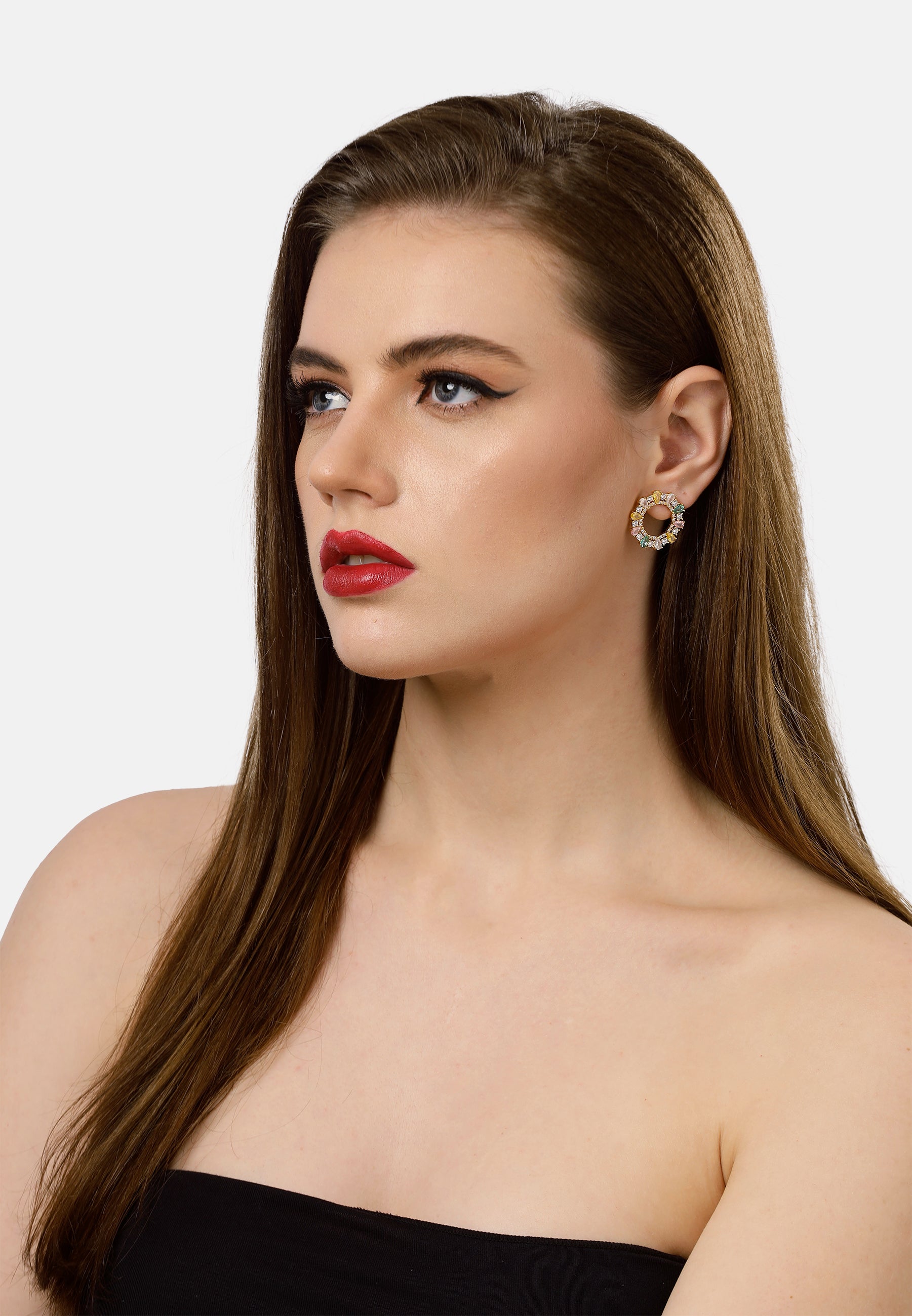 Boucles d'oreilles créoles multicolores