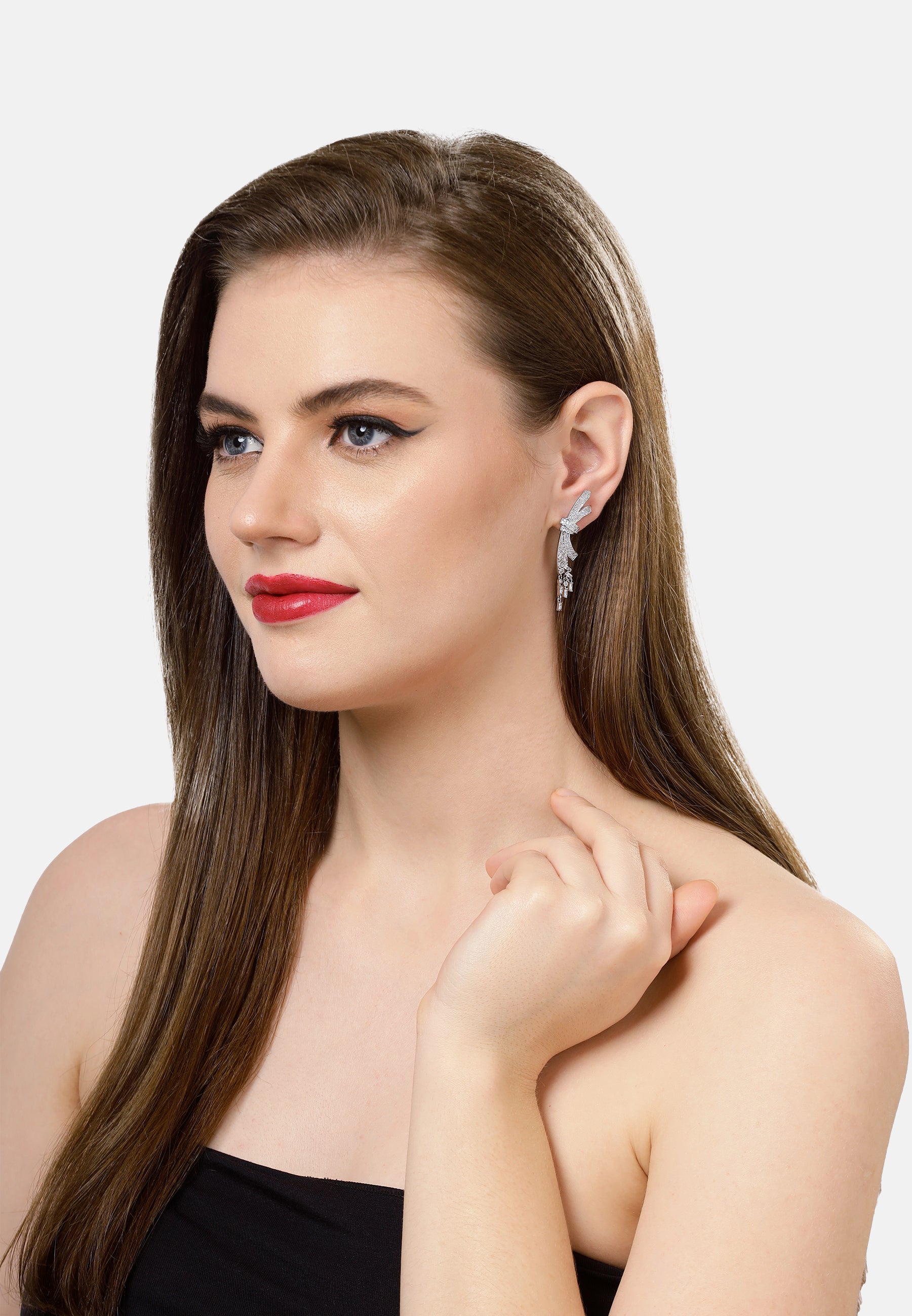 Dramatic Bow-shaped Drop Earrings