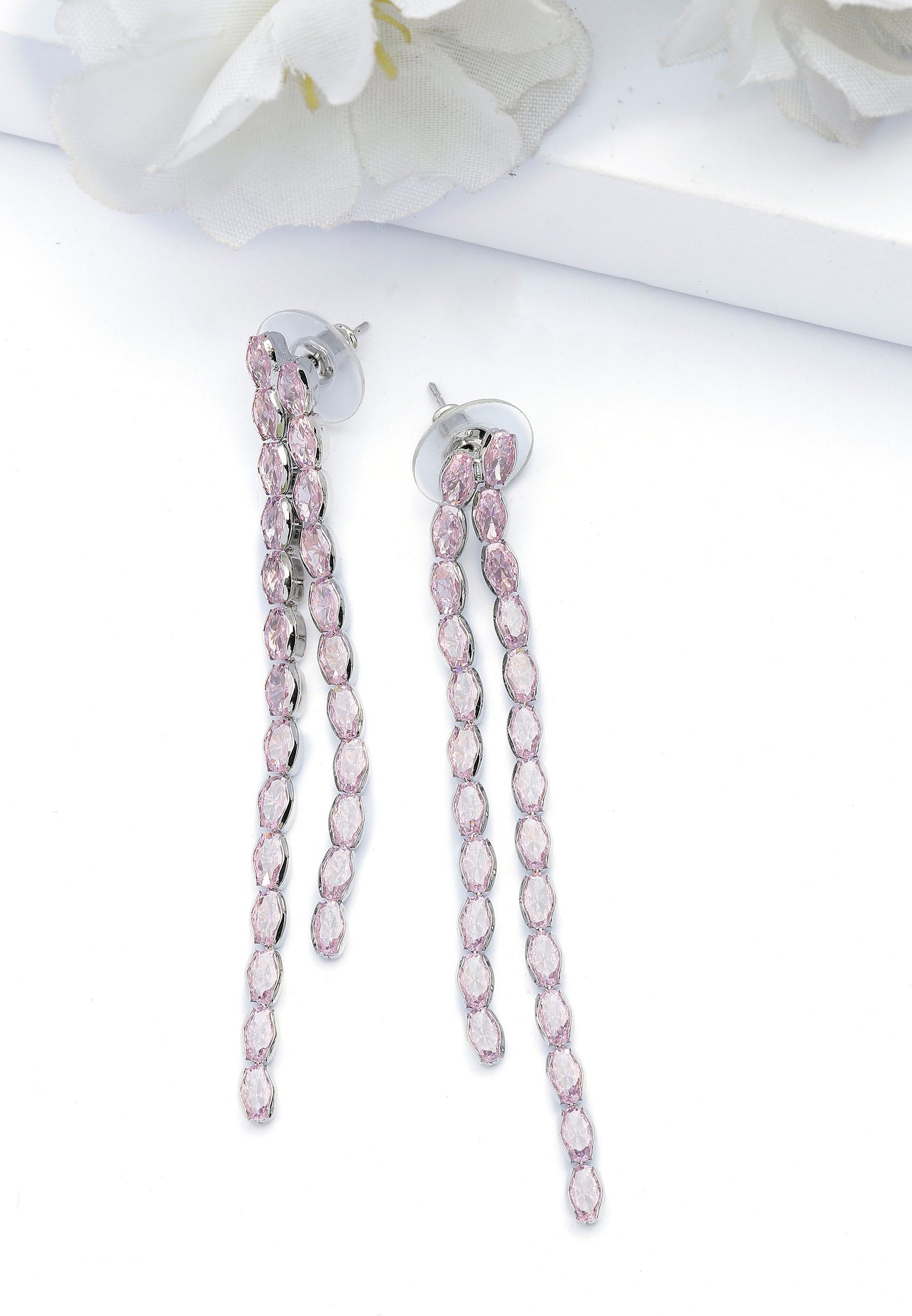 Light Pink Double Long Earrings