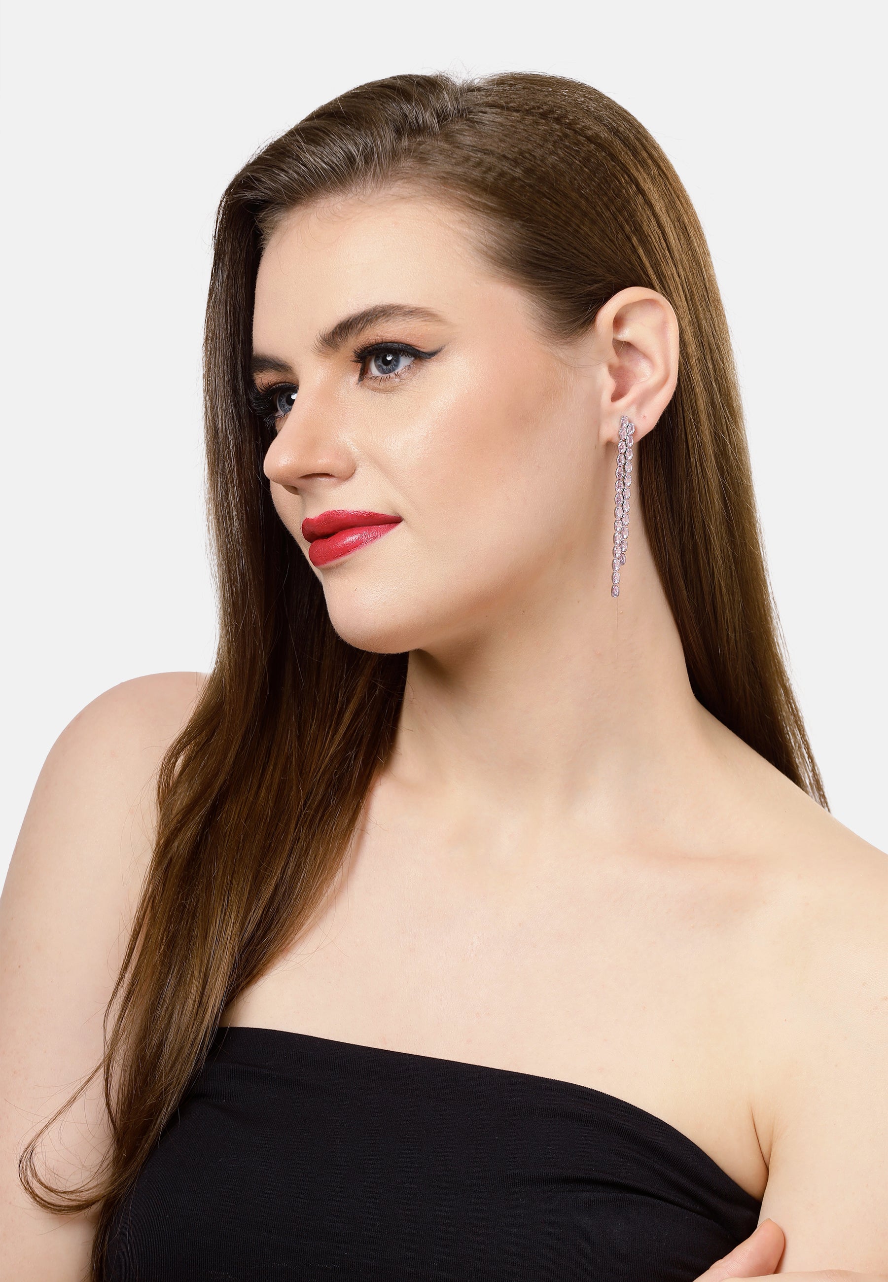 Light Pink Double Long Earrings