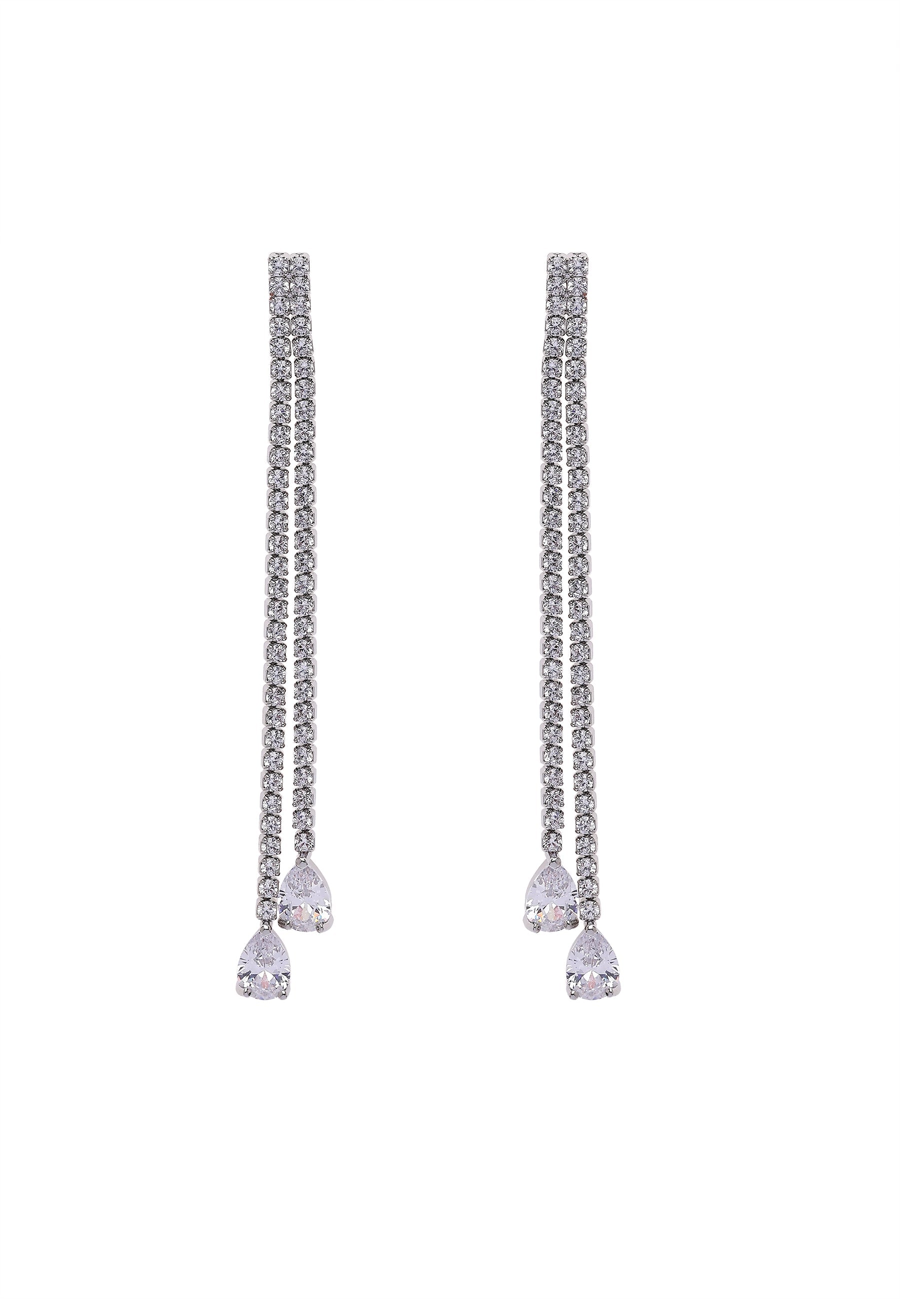 Boucles d'oreilles longues doubles en argent