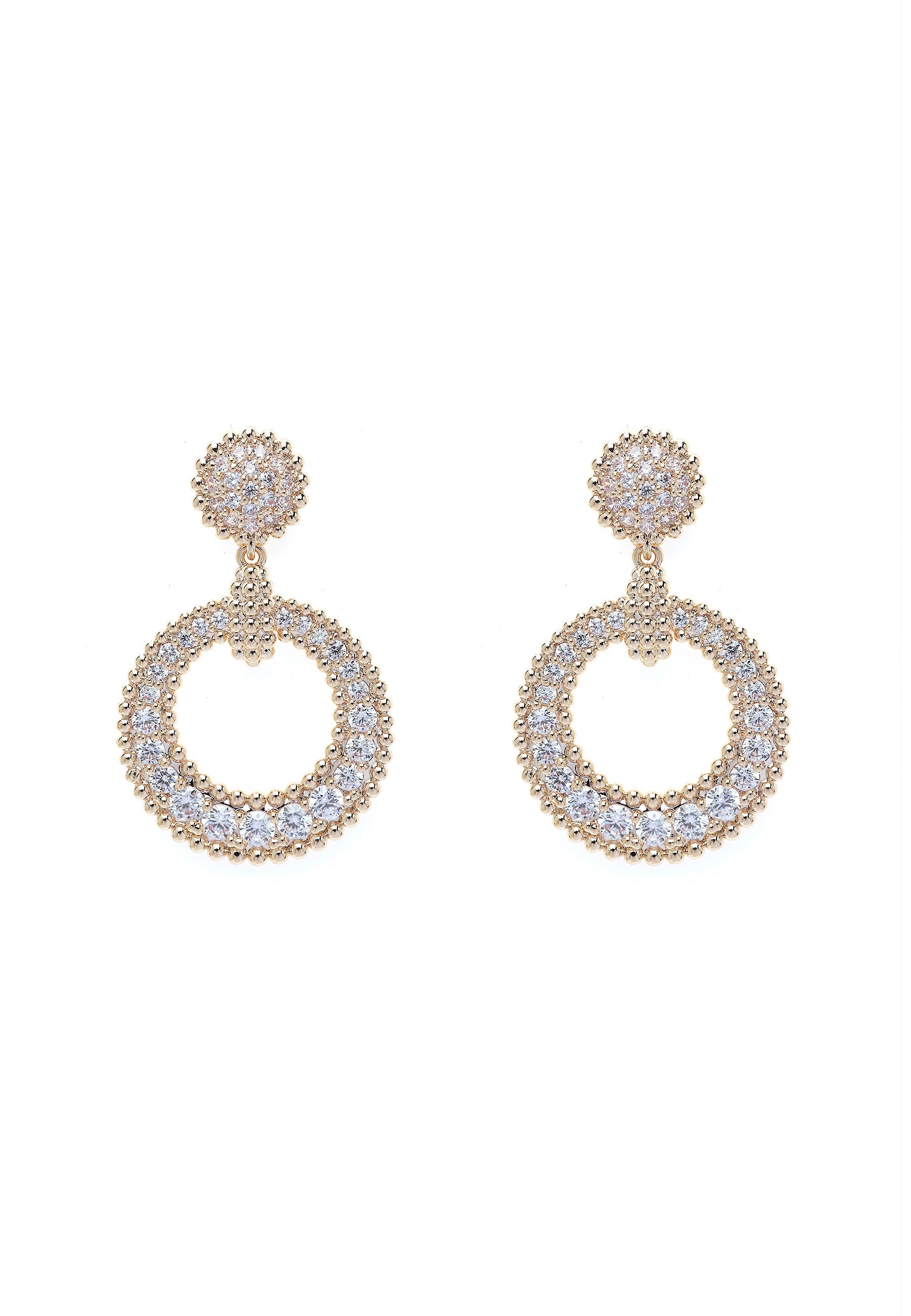 Boucles d'oreilles pendantes rondes couleur or