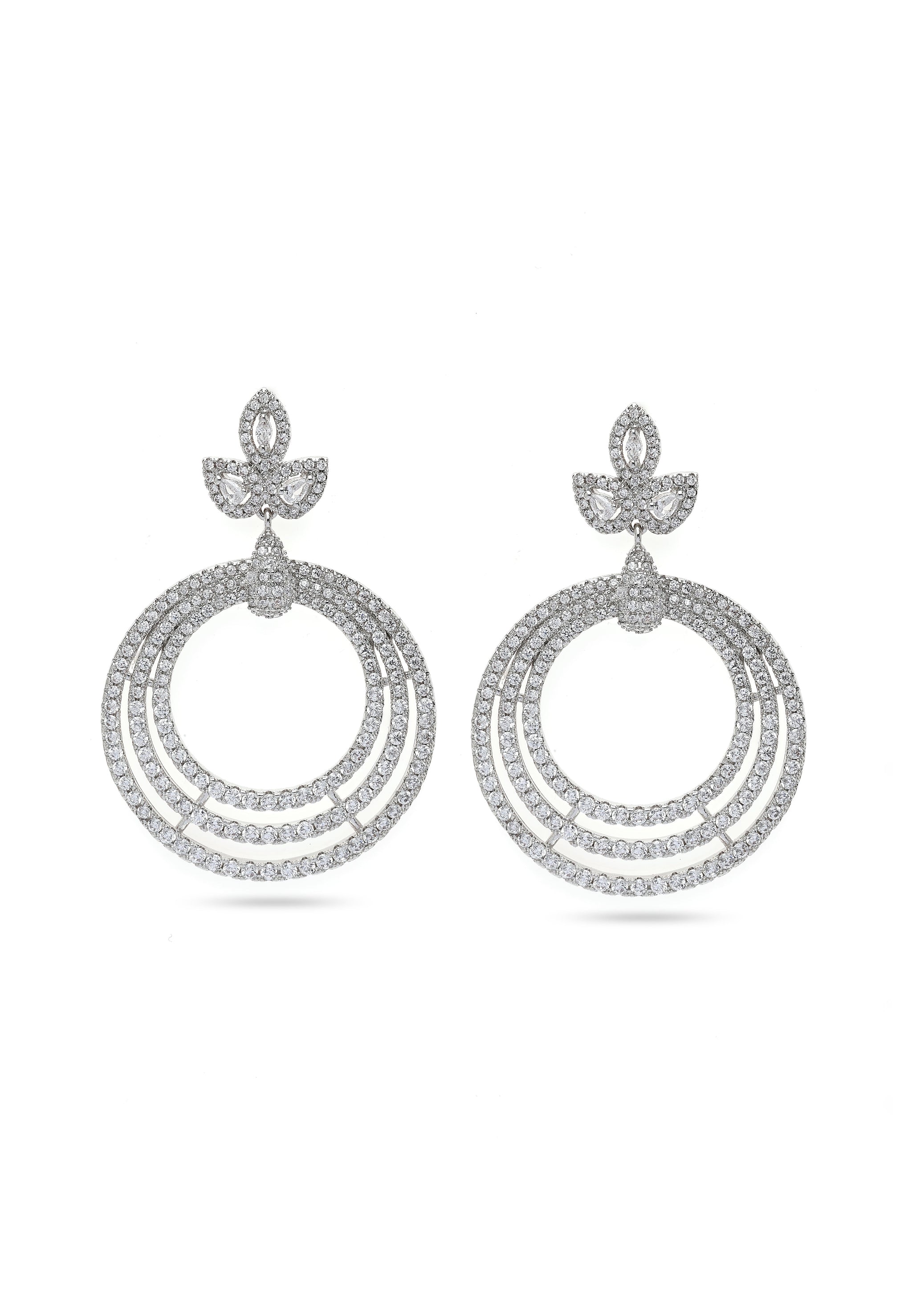 Gleaming Cluster Drop Earrings