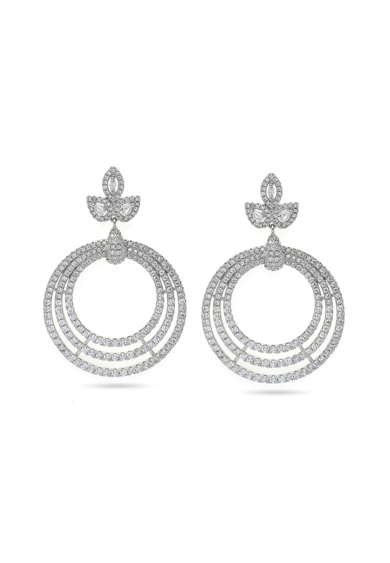 Boucles d'oreilles pendantes à grappe brillante