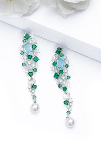 Silver-Colored Contemporary Drop Earrings