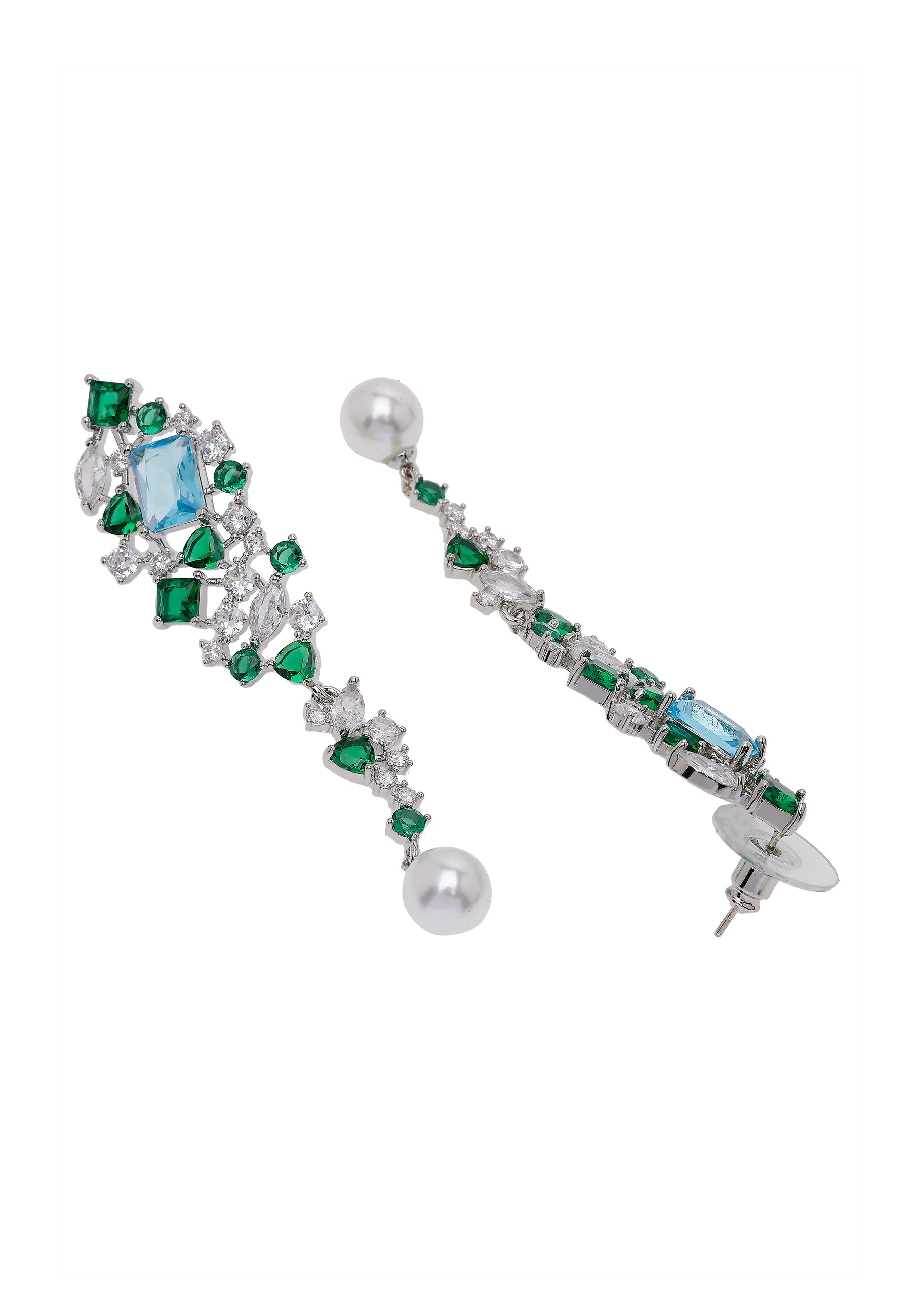 Silver-Colored Contemporary Drop Earrings