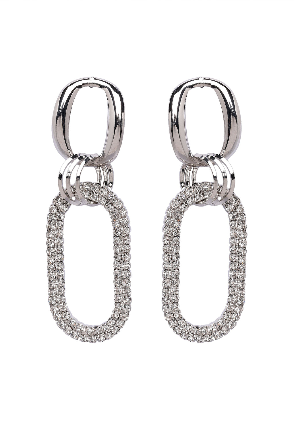 Oval sparkling Drop Earrings