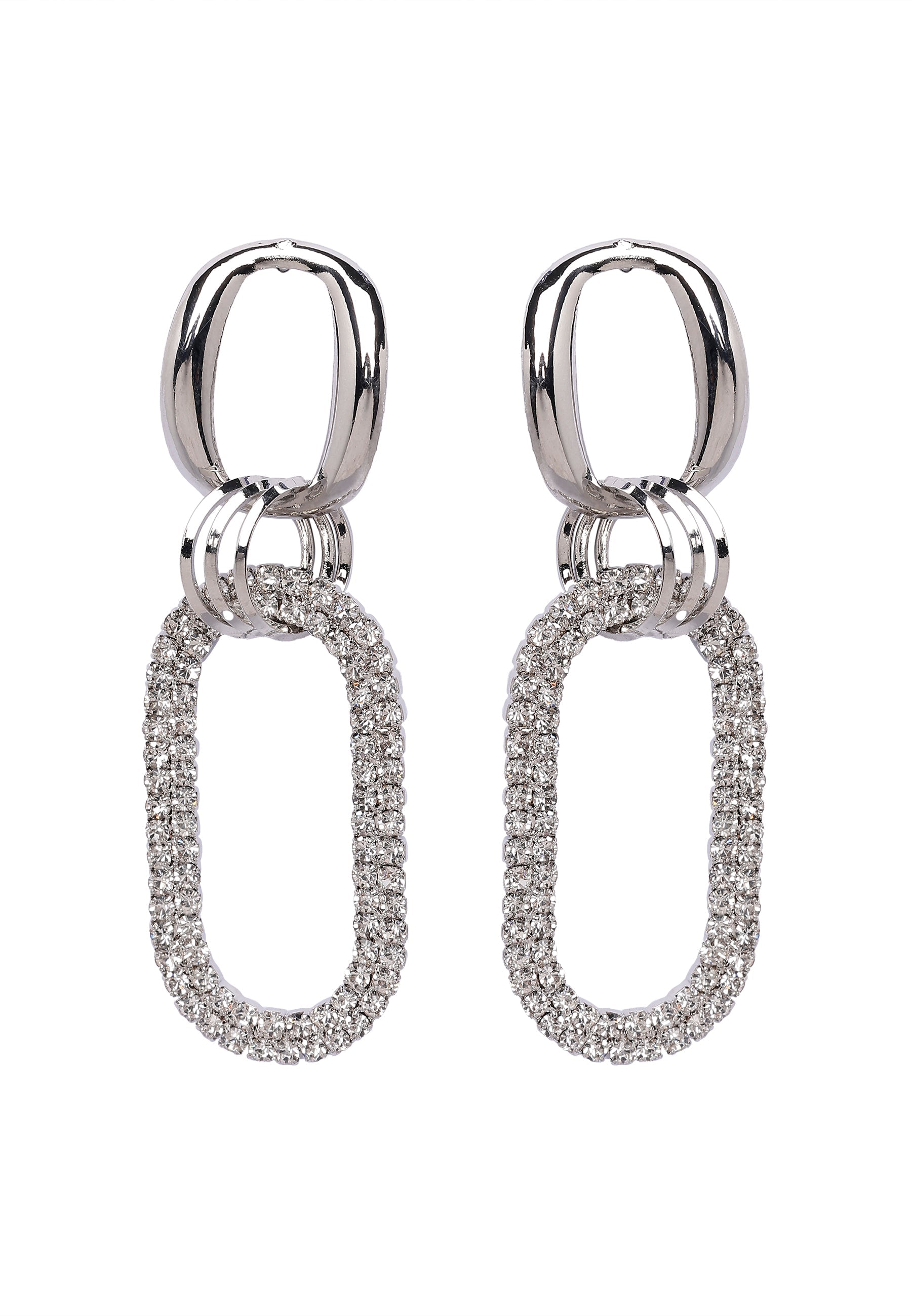 Oval sparkling Drop Earrings