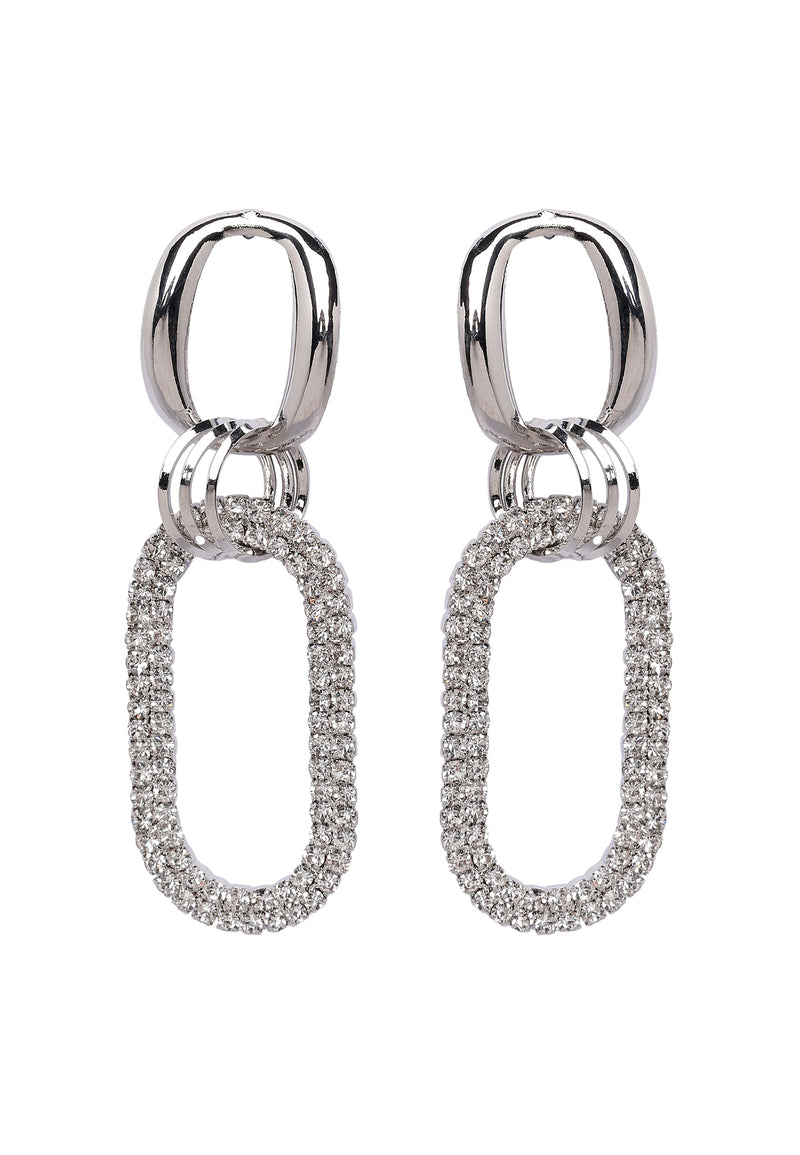 Boucles d'oreilles pendantes ovales scintillantes