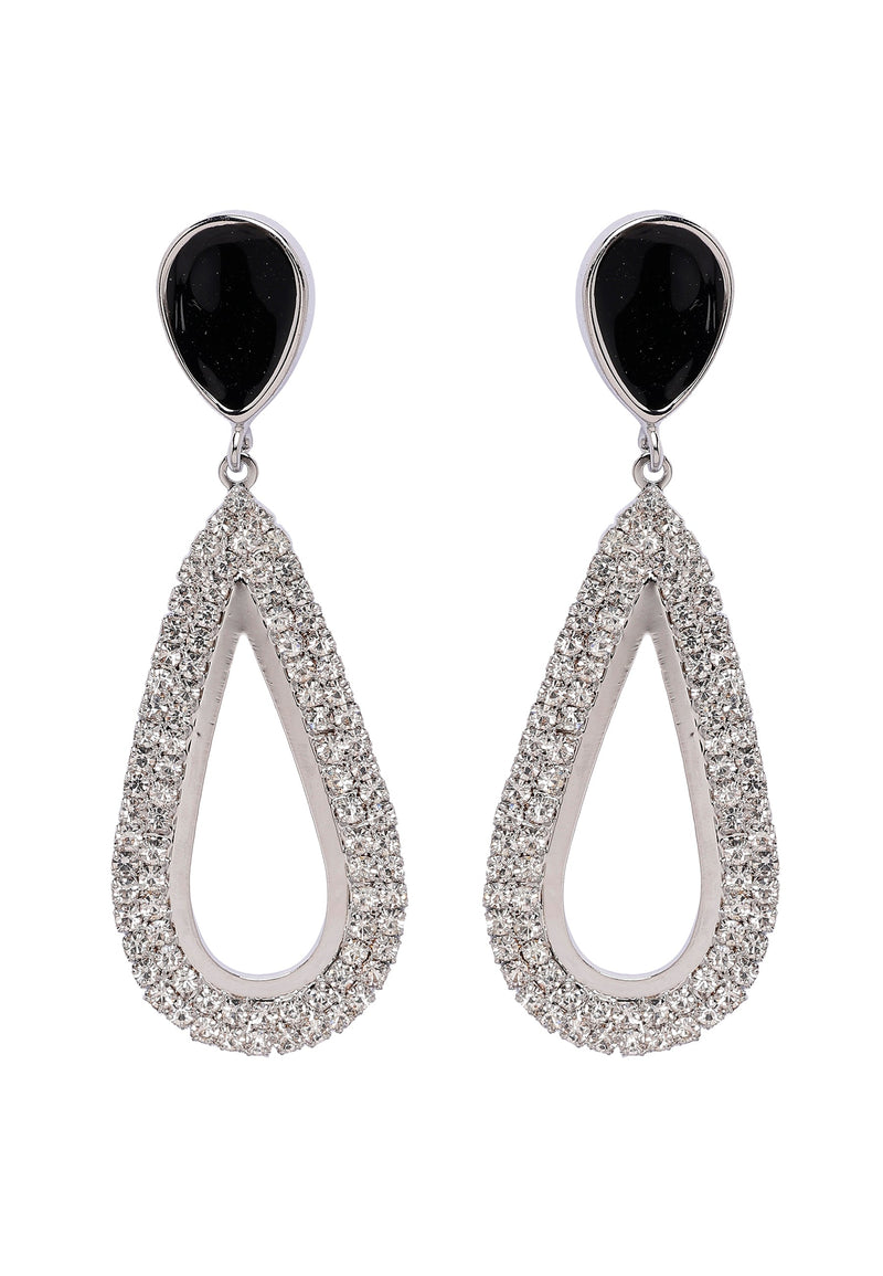 Boucles d'oreilles pendantes tendance avec accents noirs