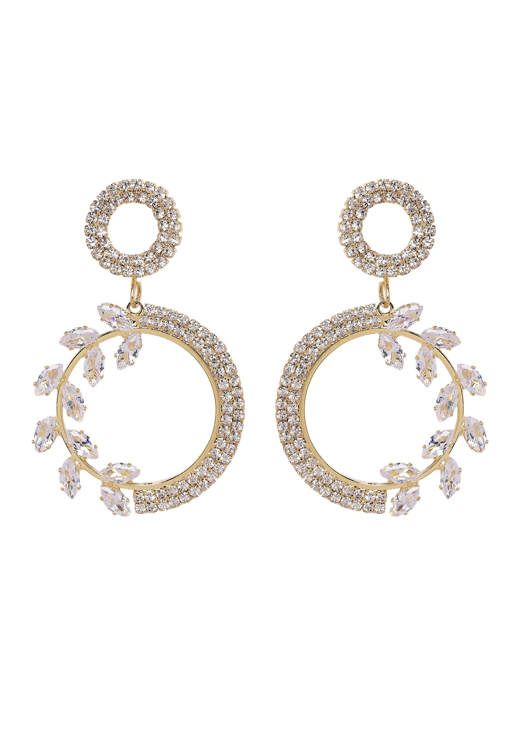 Elegant Drop Earrings with Floral Accents