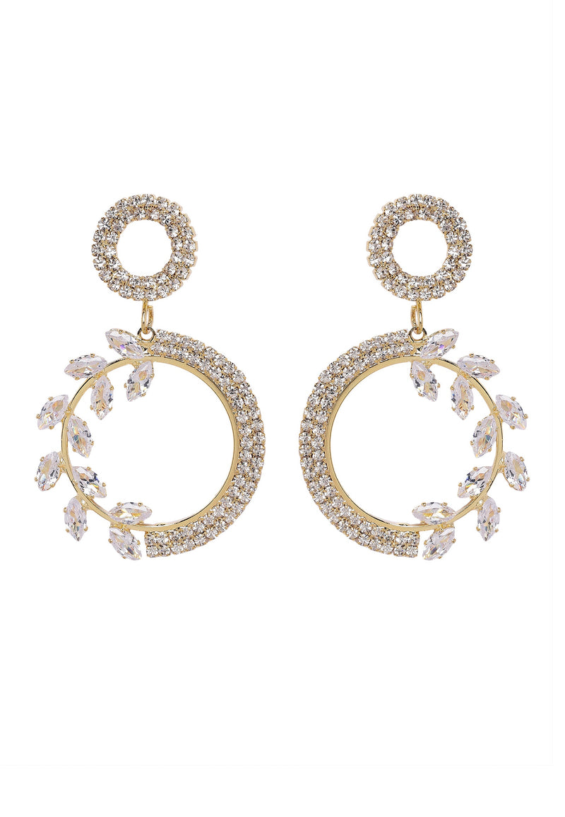 Elegant Drop Earrings with Floral Accents