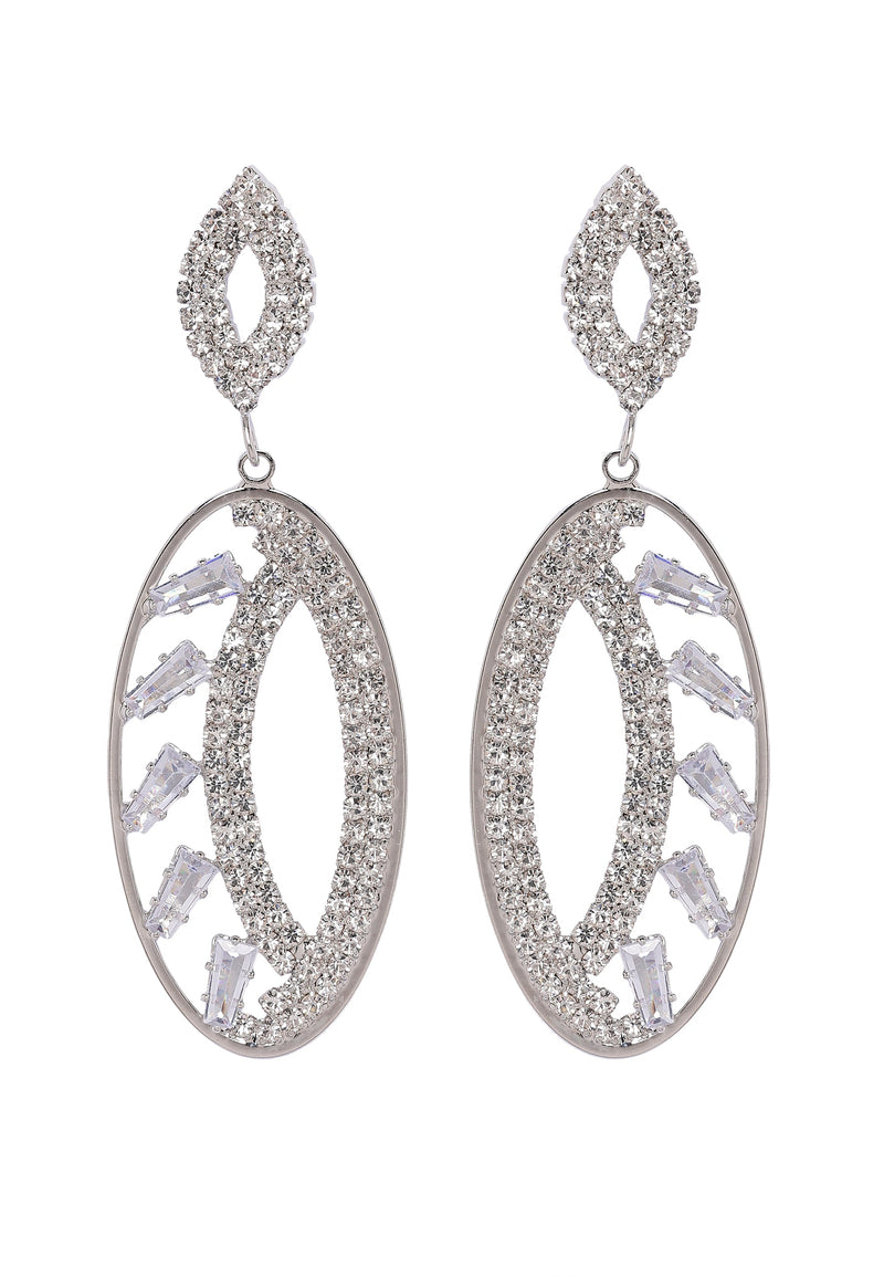 Boucles d'oreilles ovales scintillantes