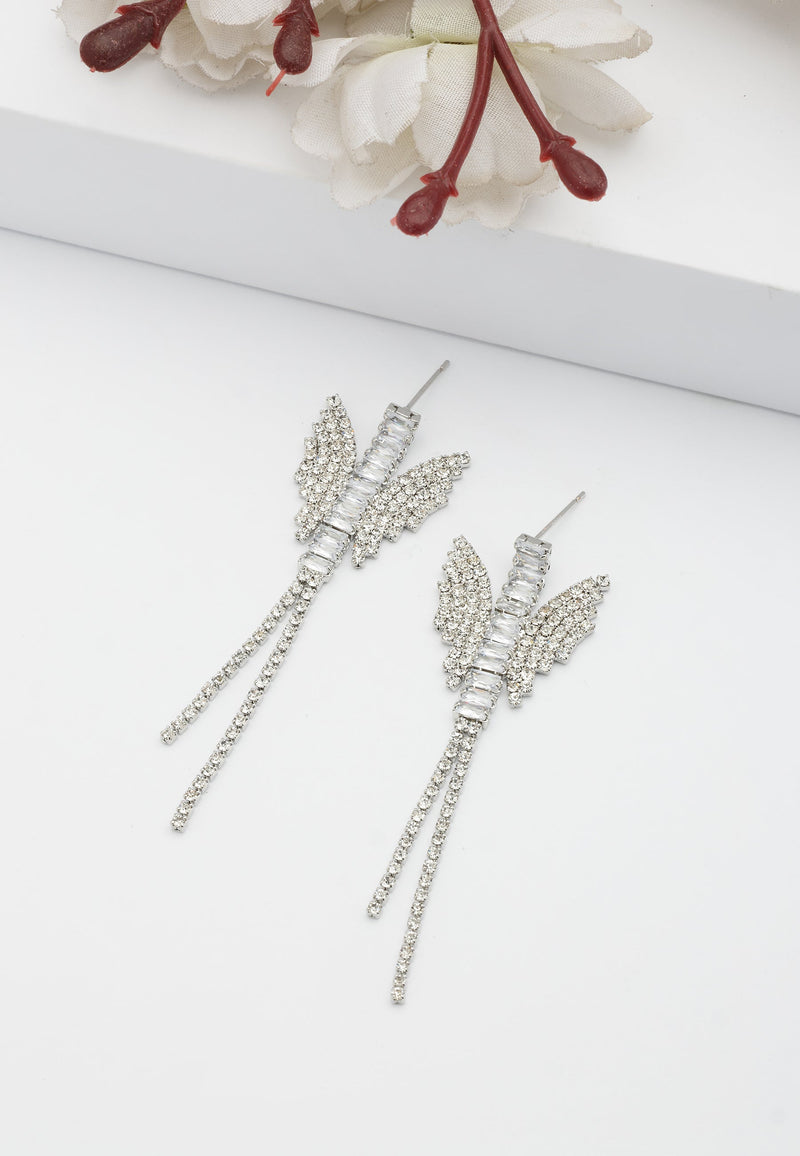 Boucles d'oreilles pendantes papillon scintillantes