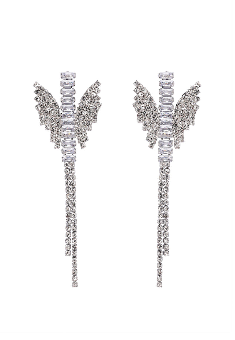 Boucles d'oreilles pendantes papillon scintillantes