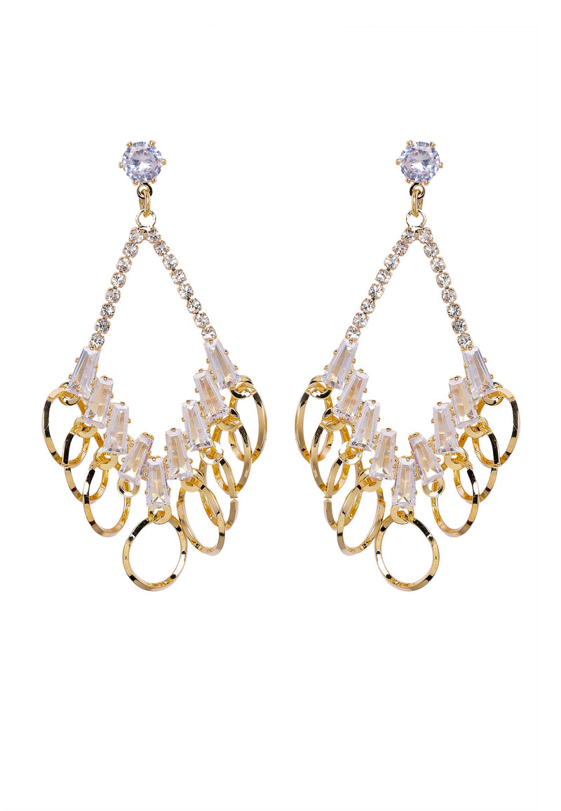 Boucles d'oreilles chandelier à cercles scintillants