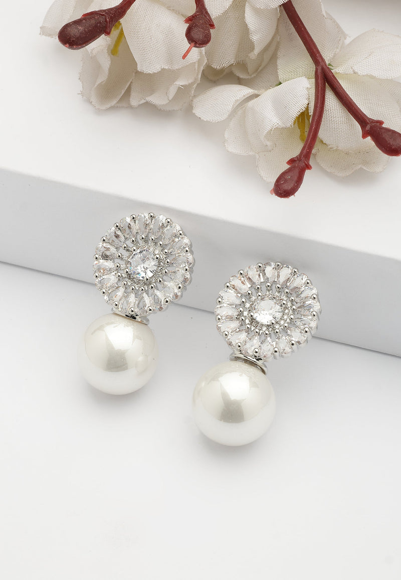 Duet of Pearl and Sparkle Drop Earrings