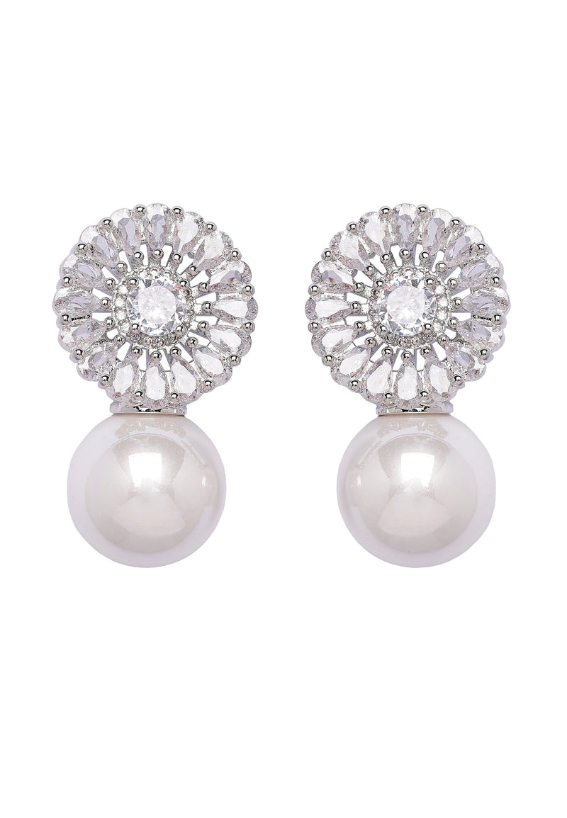 Duet of Pearl and Sparkle Drop Earrings