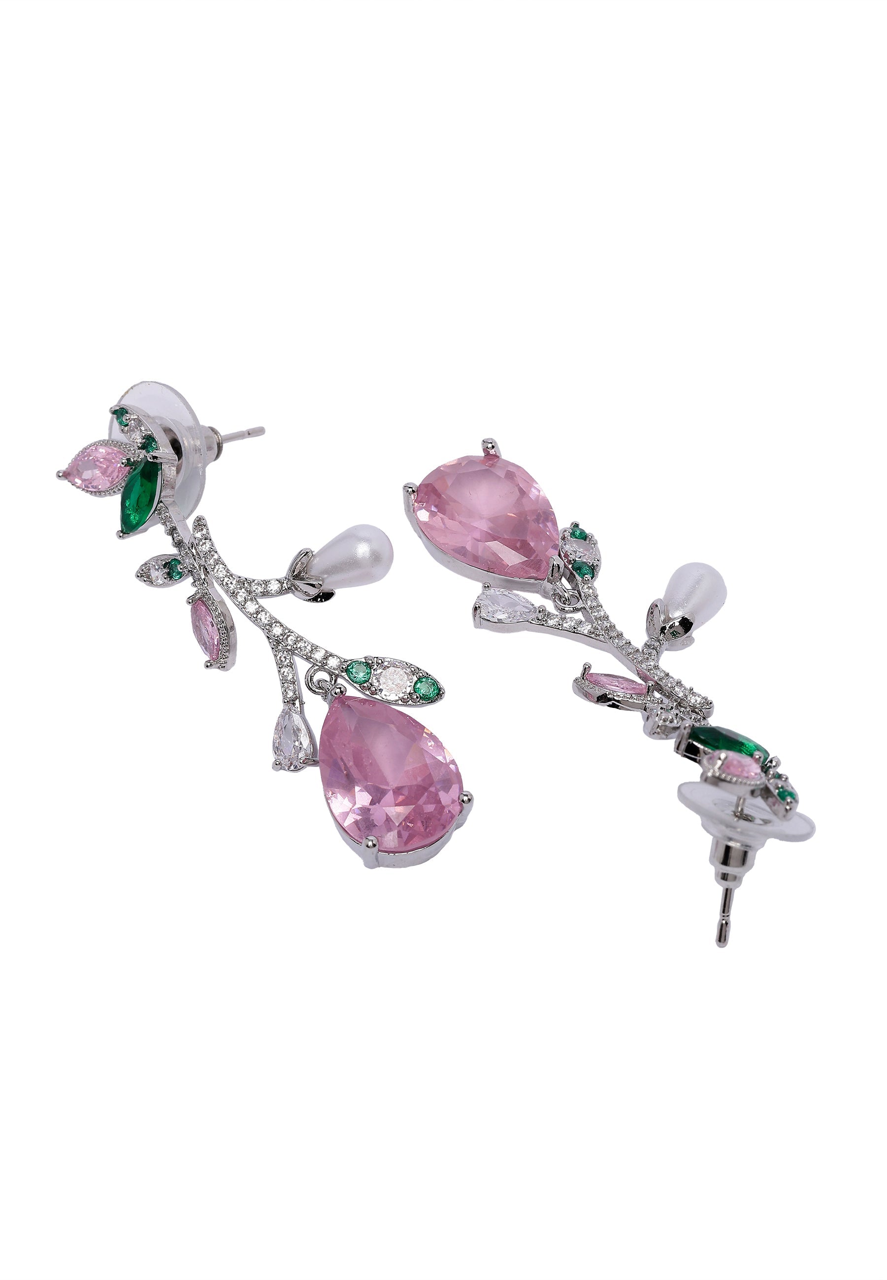 Boucles d'oreilles pendantes florales élégantes