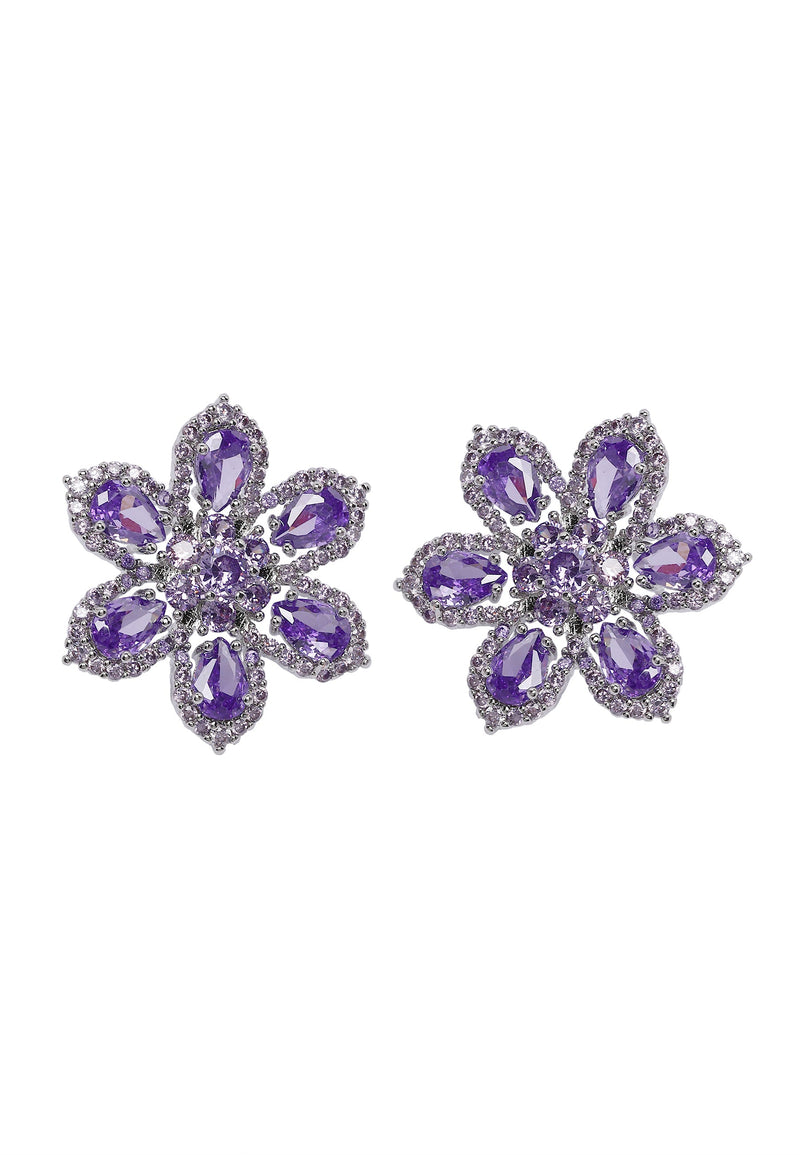 Lilac Floral Stud Earrings