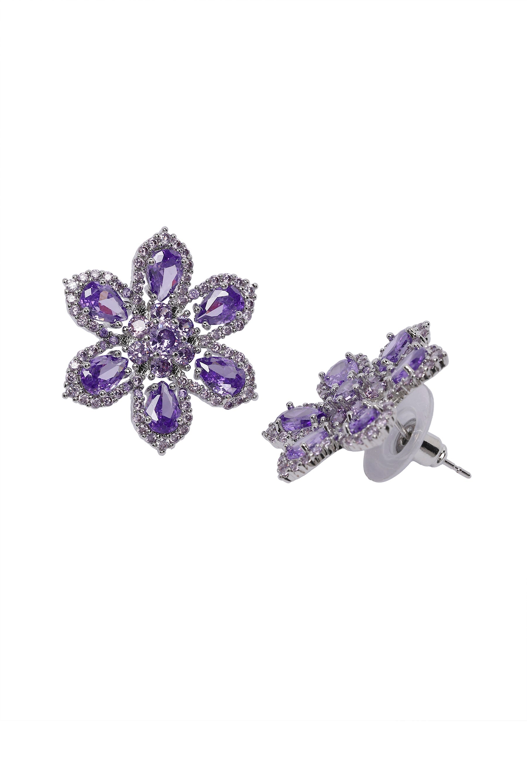 Lilac Floral Stud Earrings
