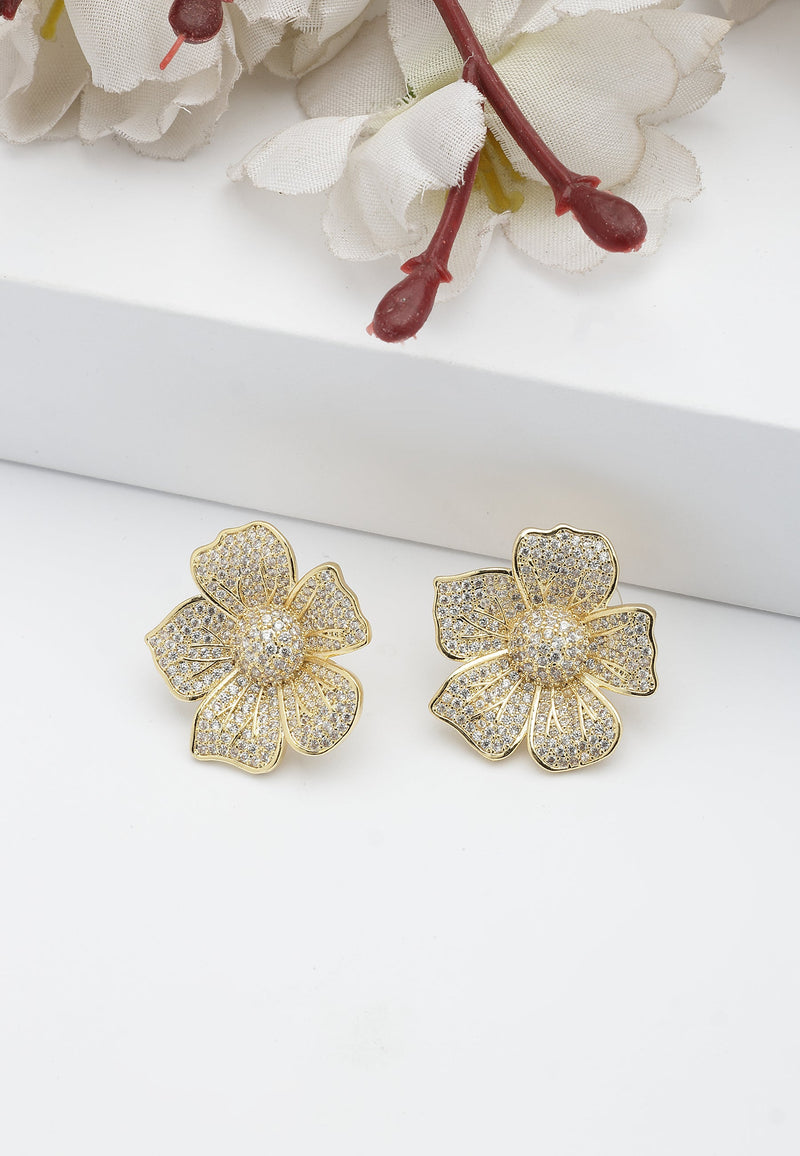 Boucles d'oreilles puces florales éclatantes