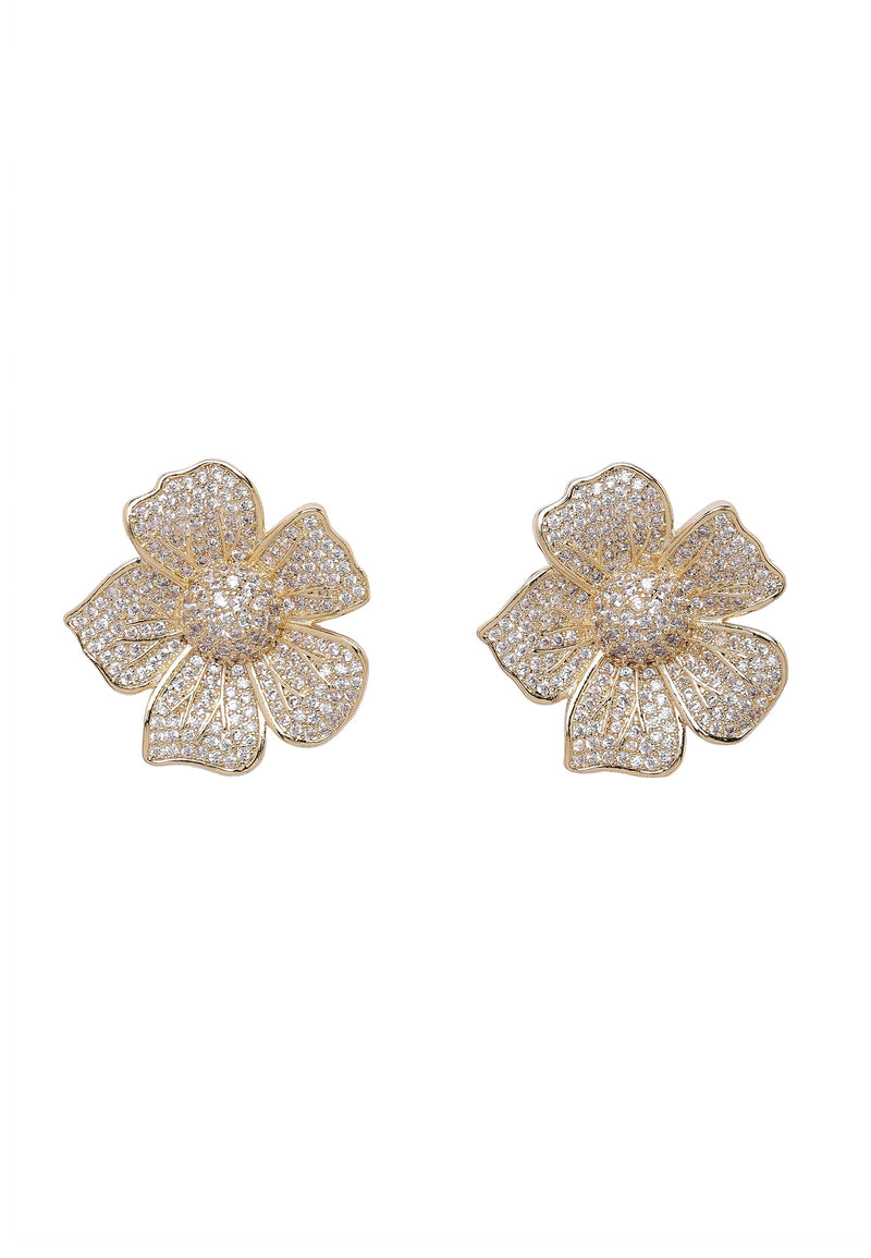 Boucles d'oreilles puces florales éclatantes