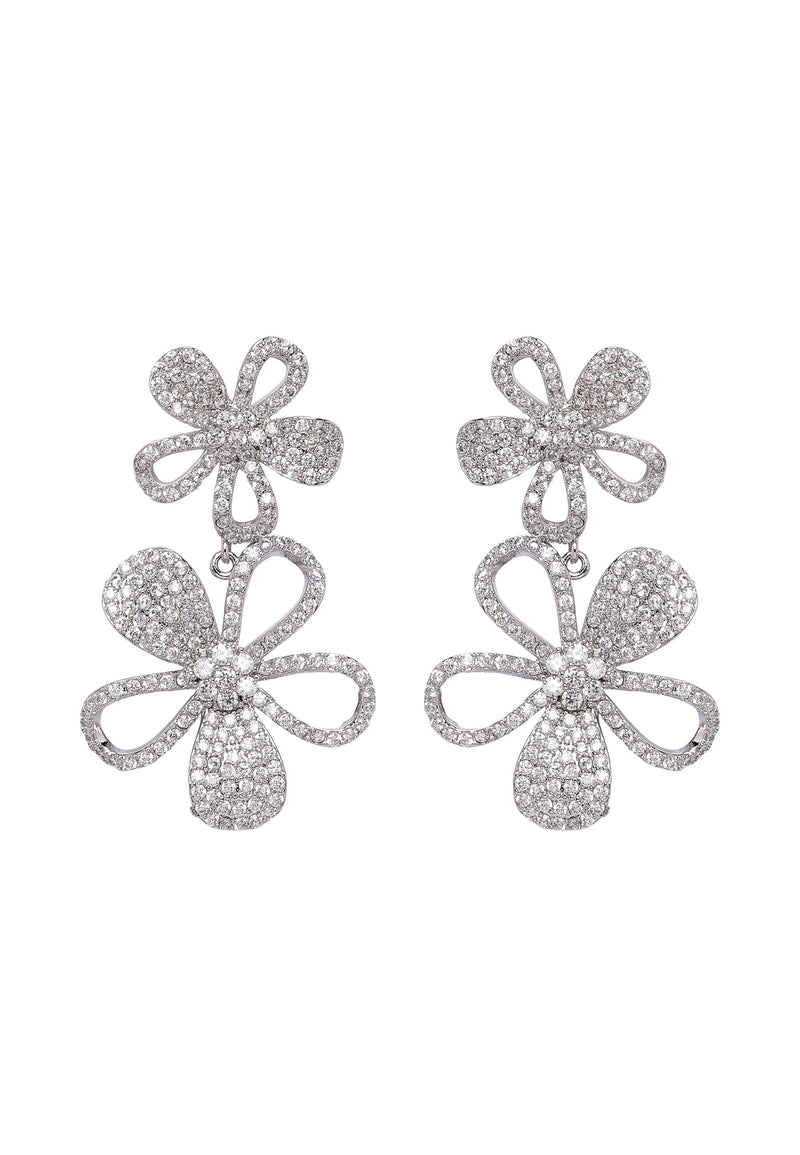 Double Floral Drop Earrings