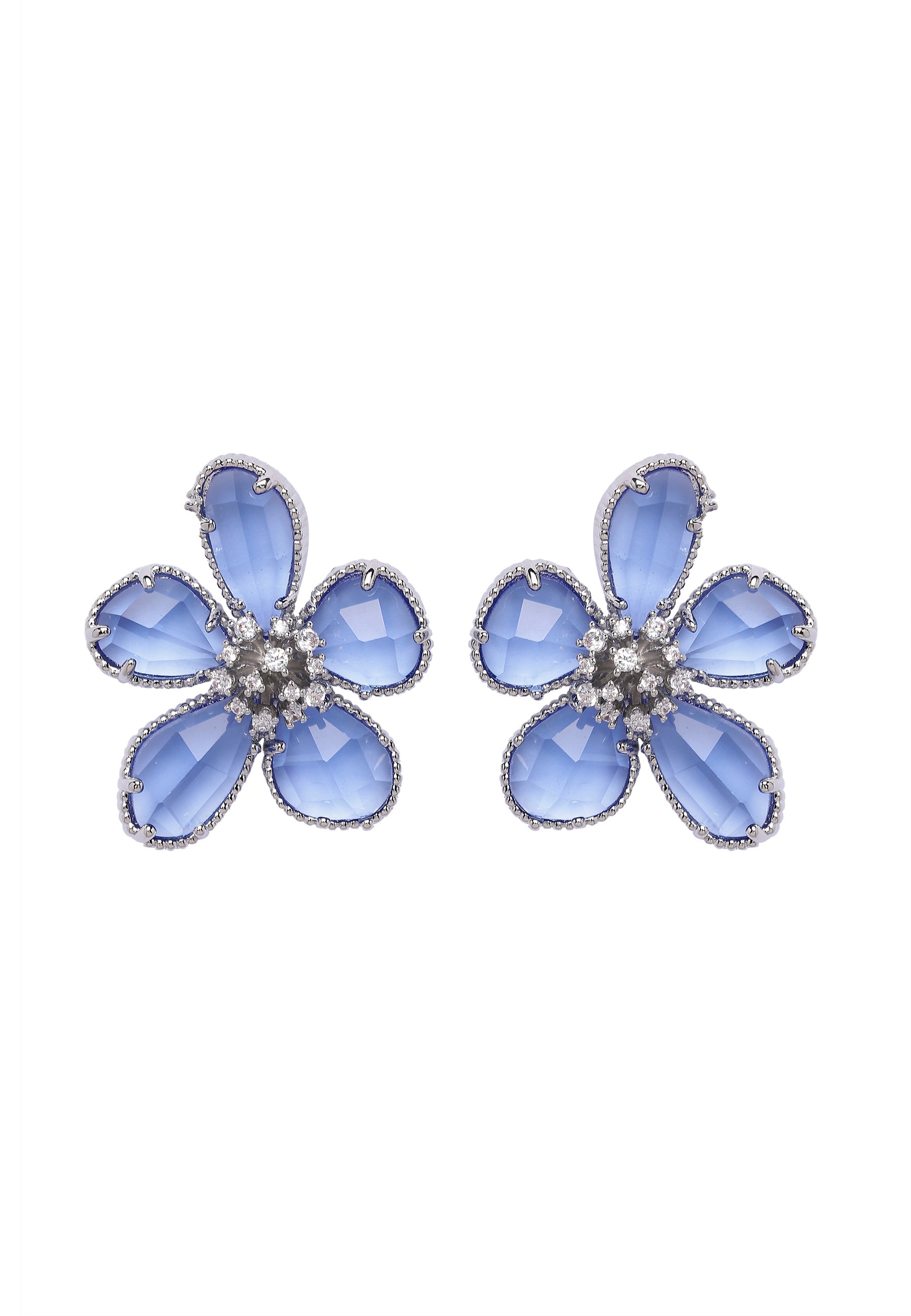 Blue Rhapsody Floral Stud Earrings