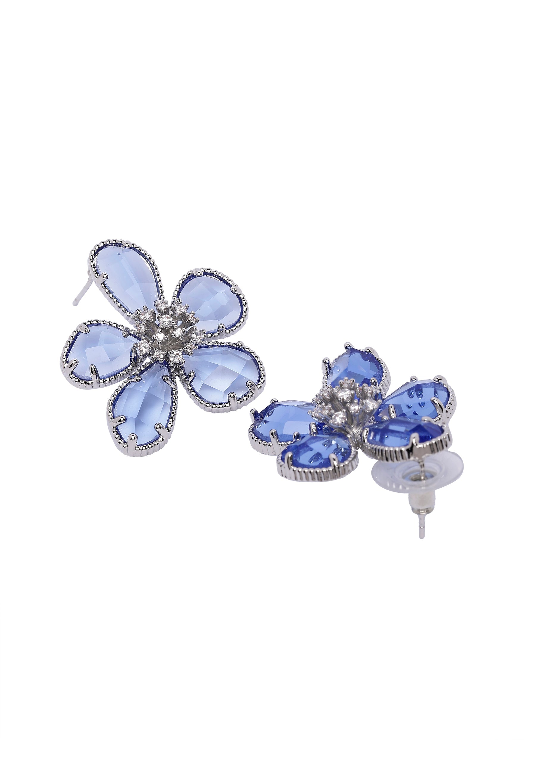 Blue Rhapsody Floral Stud Earrings