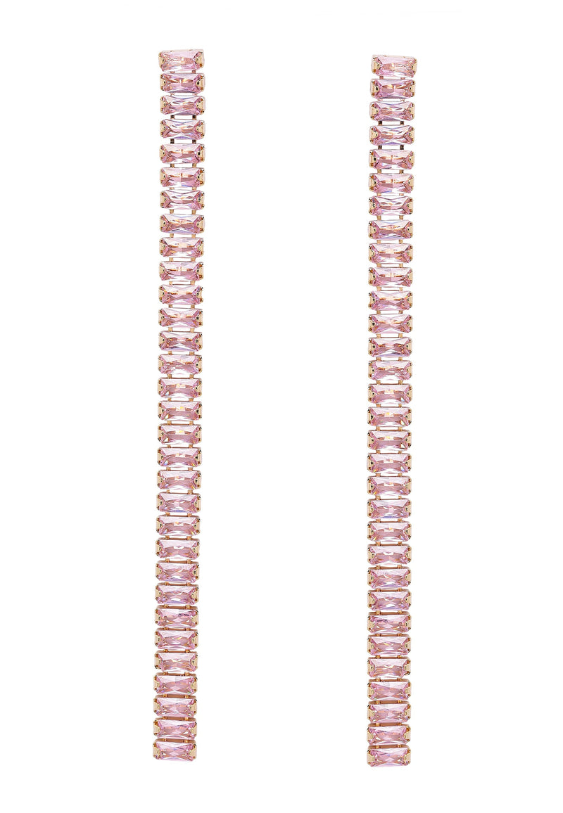 Boucles d'oreilles longues roses