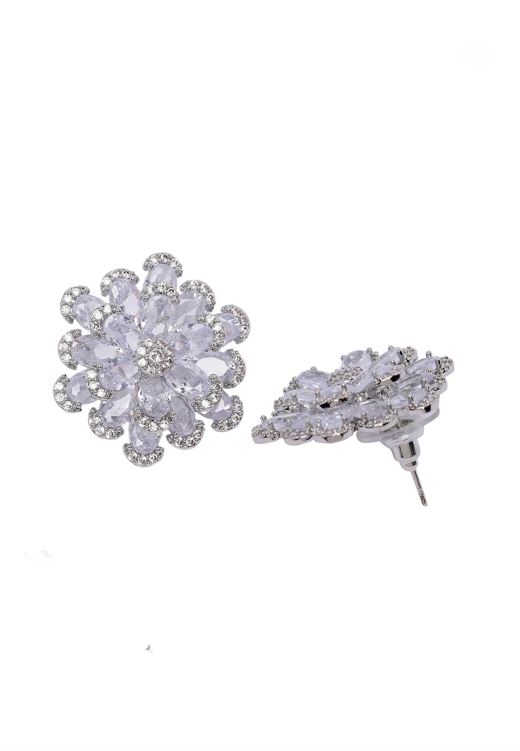 Icy Blooming Stud Earrings