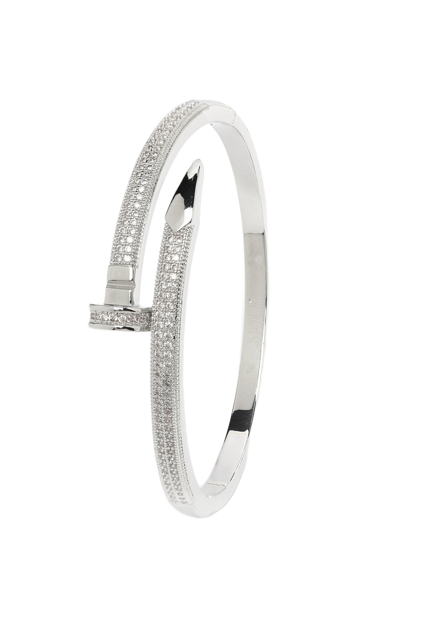 Sharp Silver Gleaming Bangle