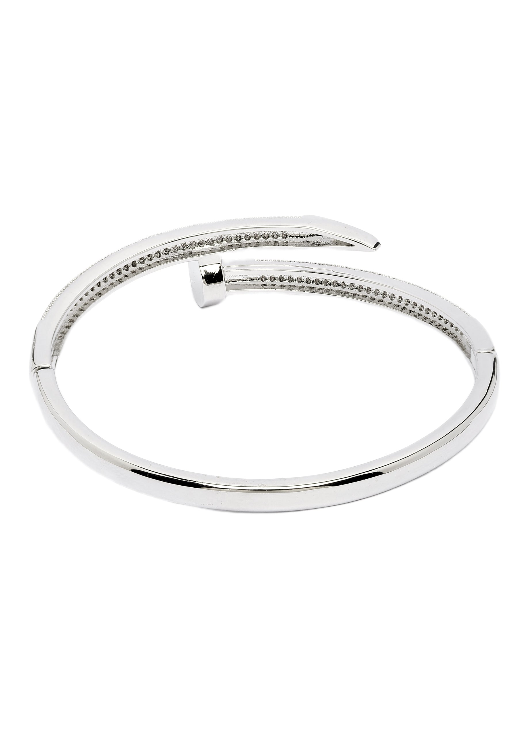 Sharp Silver Gleaming Bangle