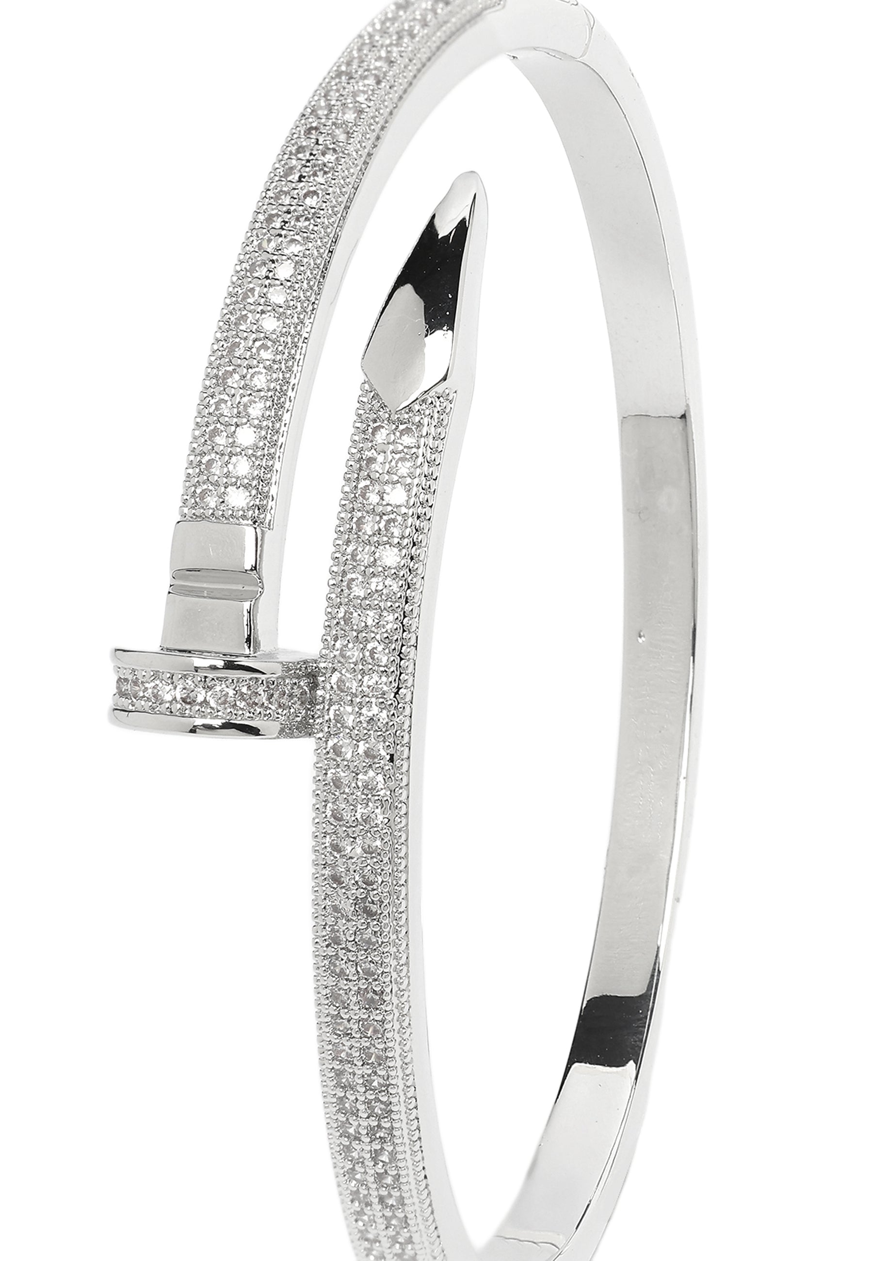 Sharp Silver Gleaming Bangle