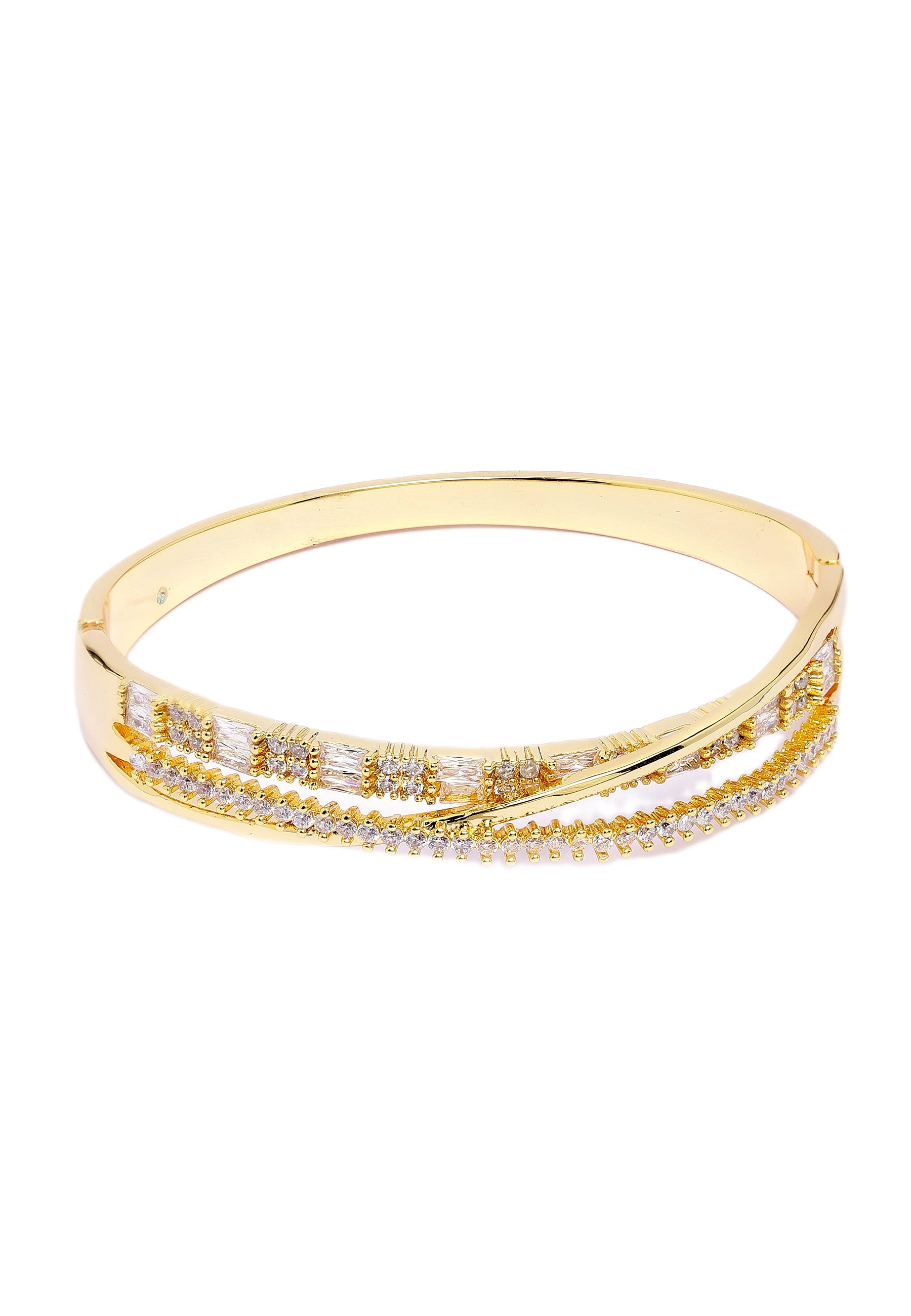 Golden Twirl Diamond Bangle