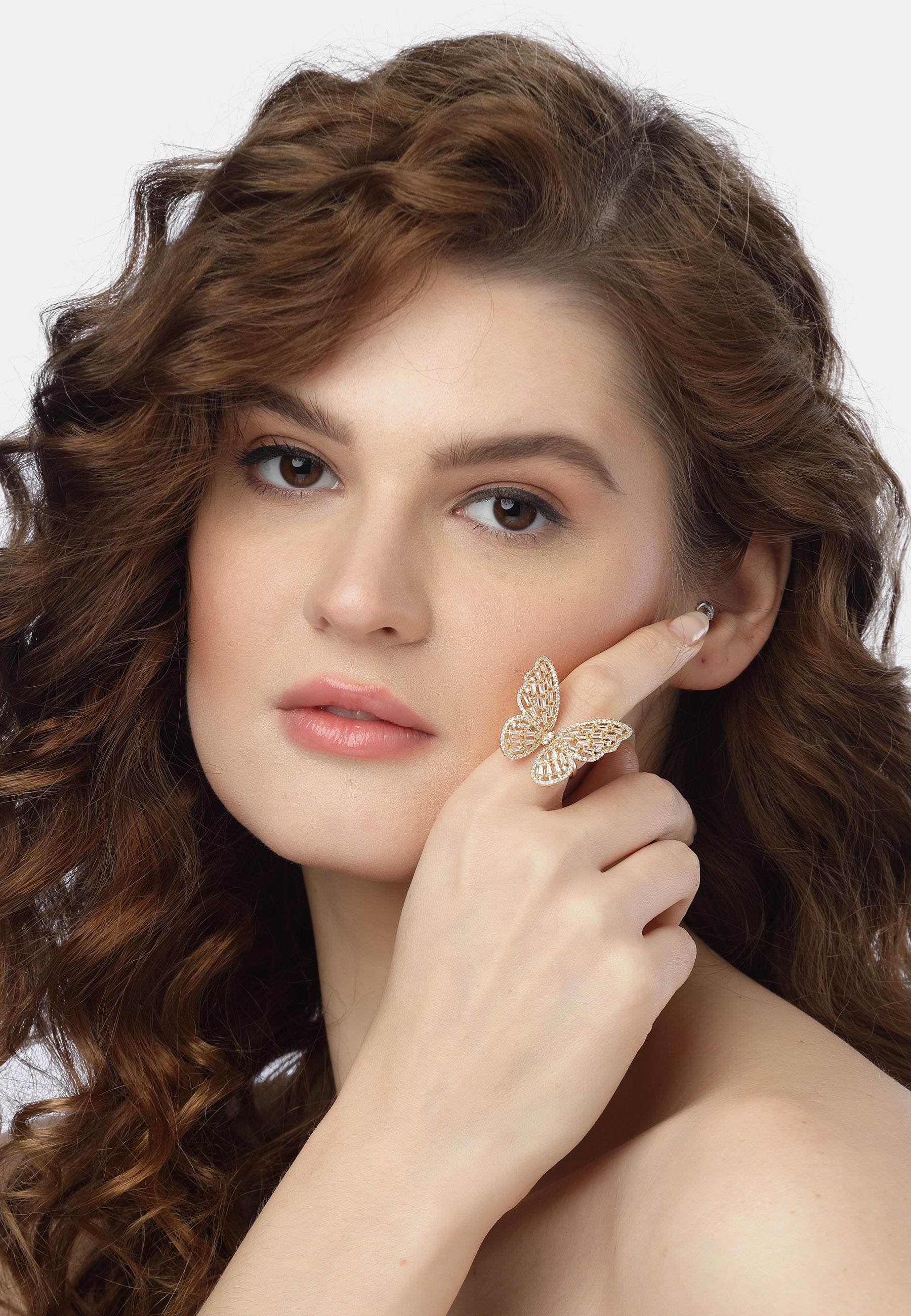 Bague papillon dorée