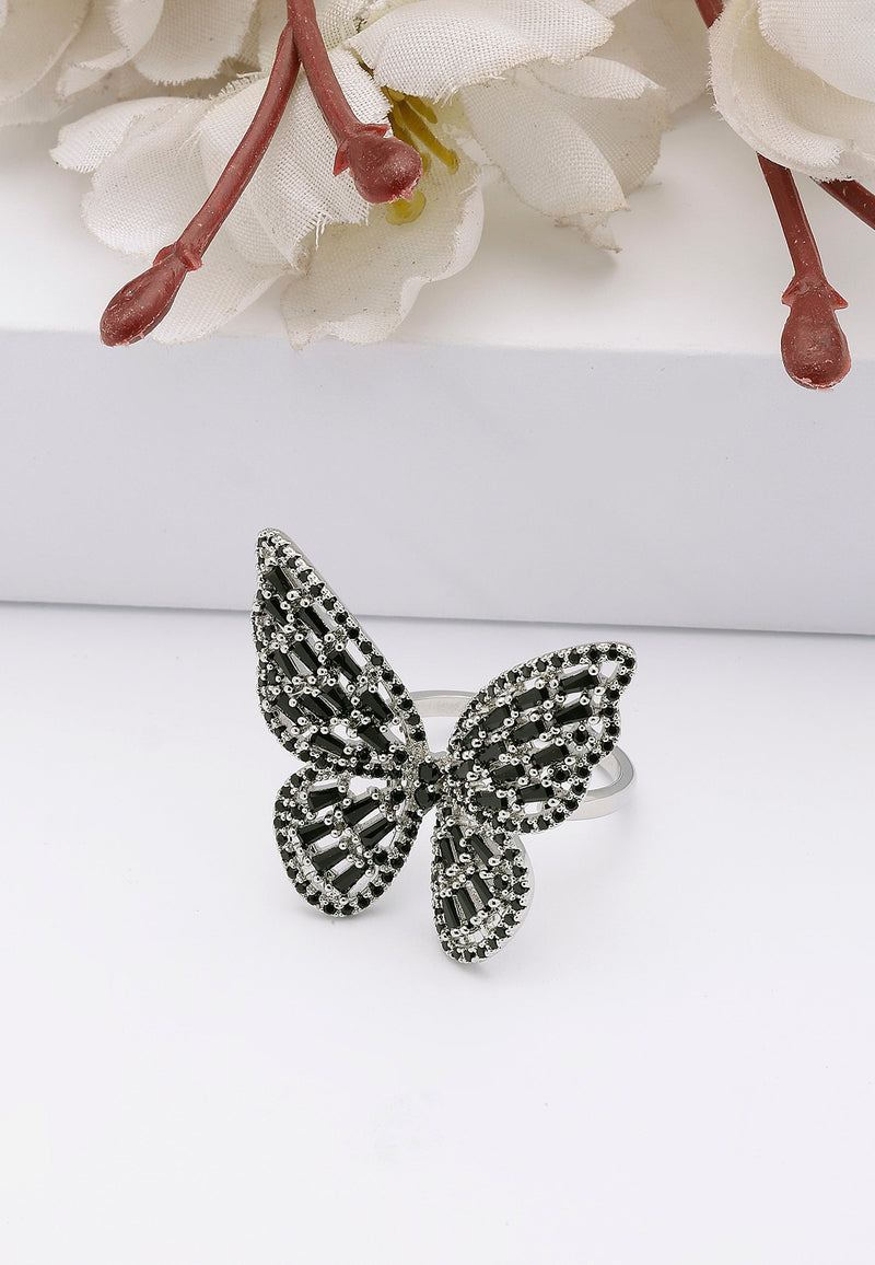 Bague papillon fantaisie scintillante