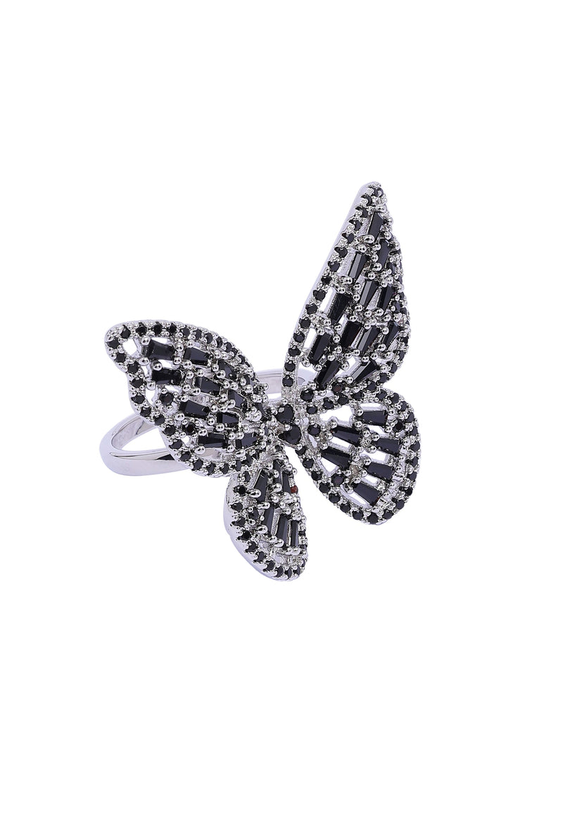 Bague papillon fantaisie scintillante
