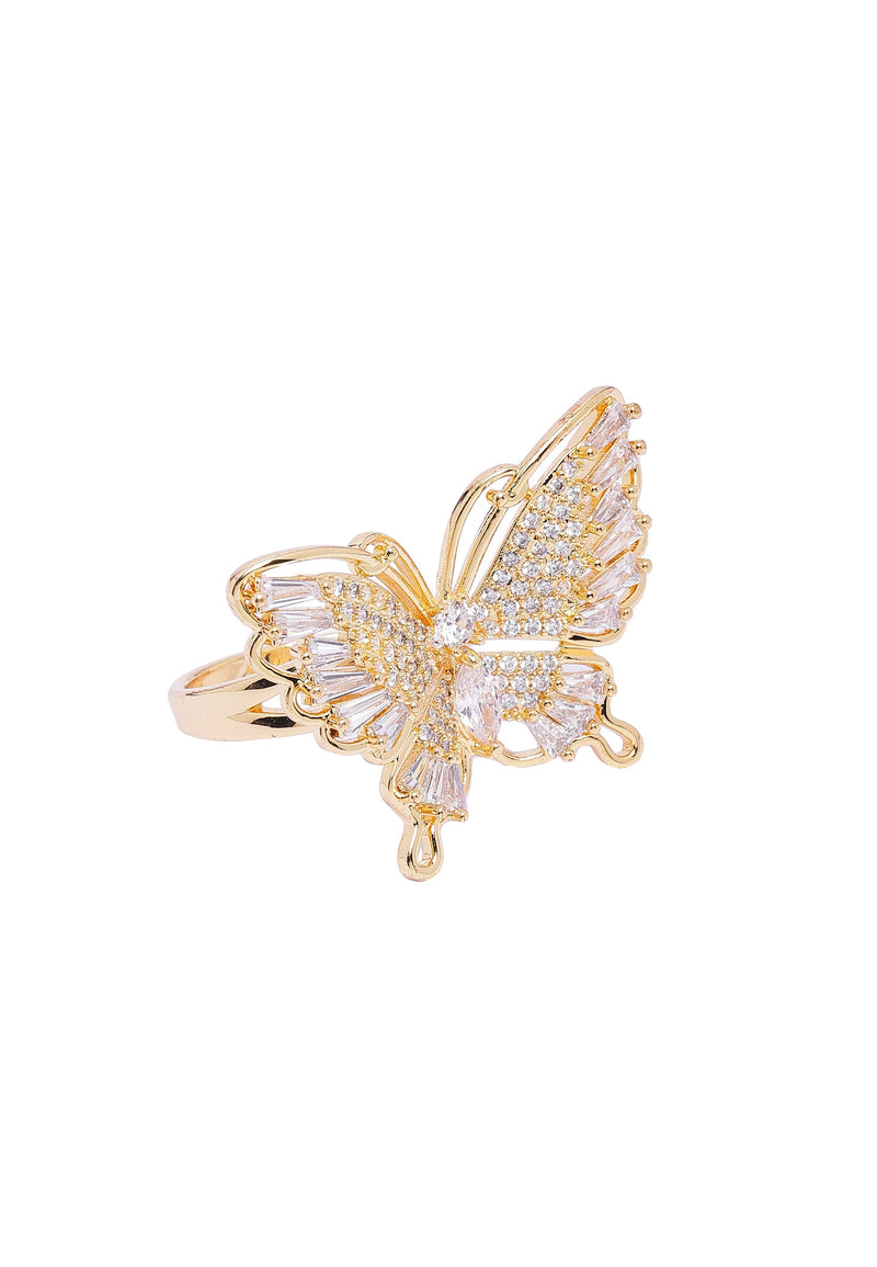 Golden Butterfly Blissful Ring