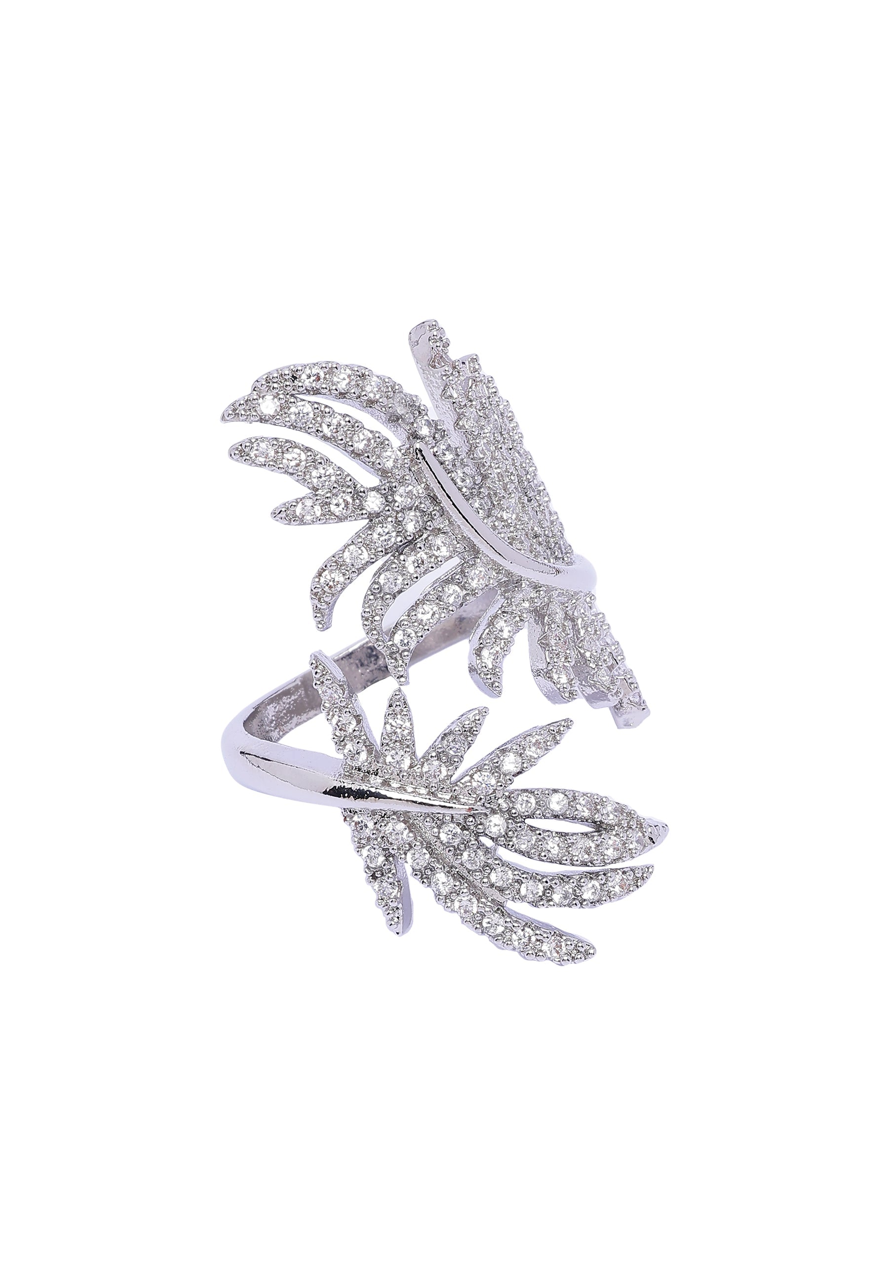 Bague en argent à plumes