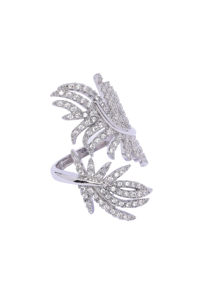 Bague en argent à plumes
