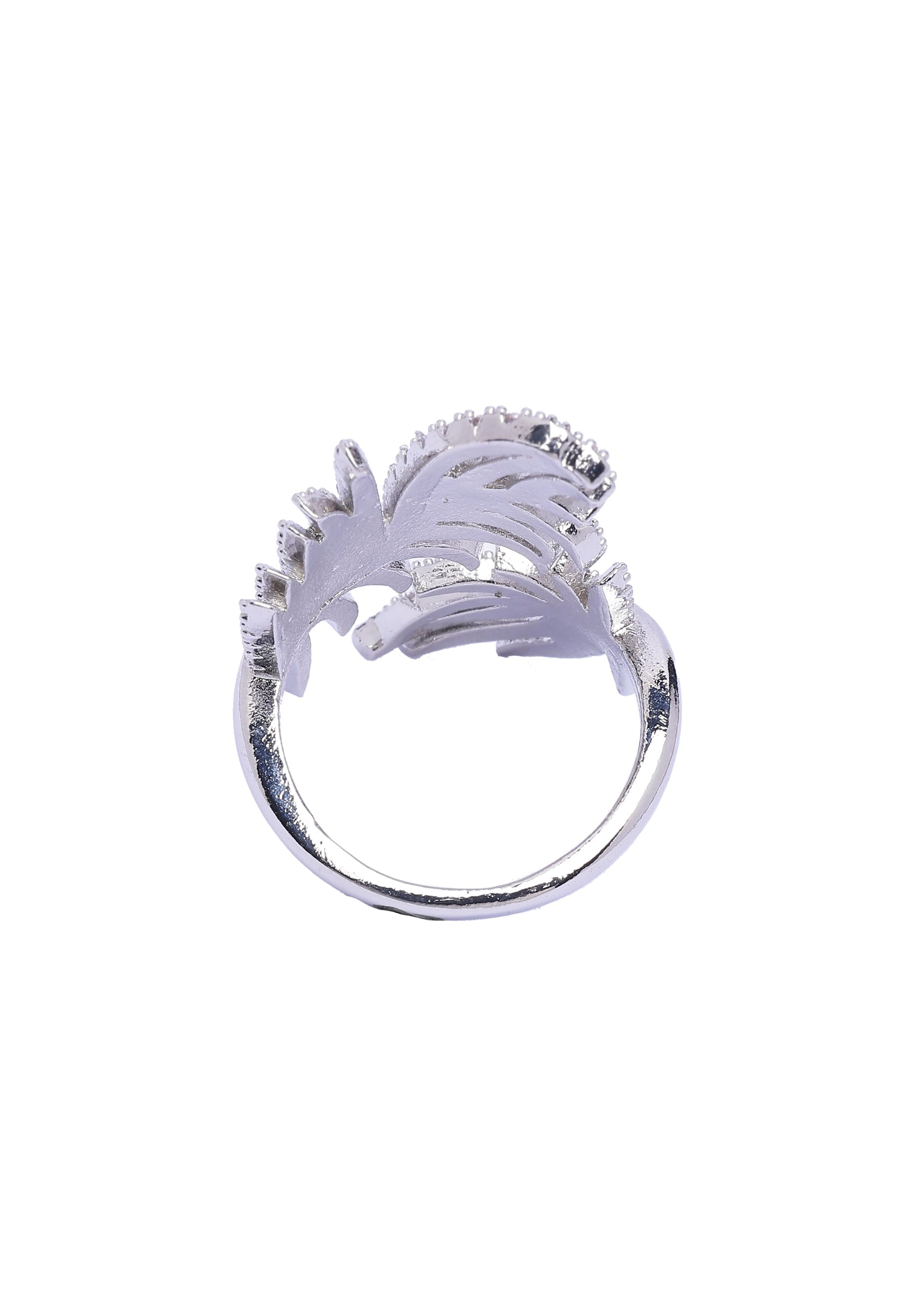 Bague en argent à plumes